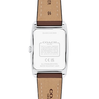 Coach Silver and Brown Watch with Minimalist Design Coach 14503148 Boyfriend Silver Tone Logo Dial Brown/White  main image 2