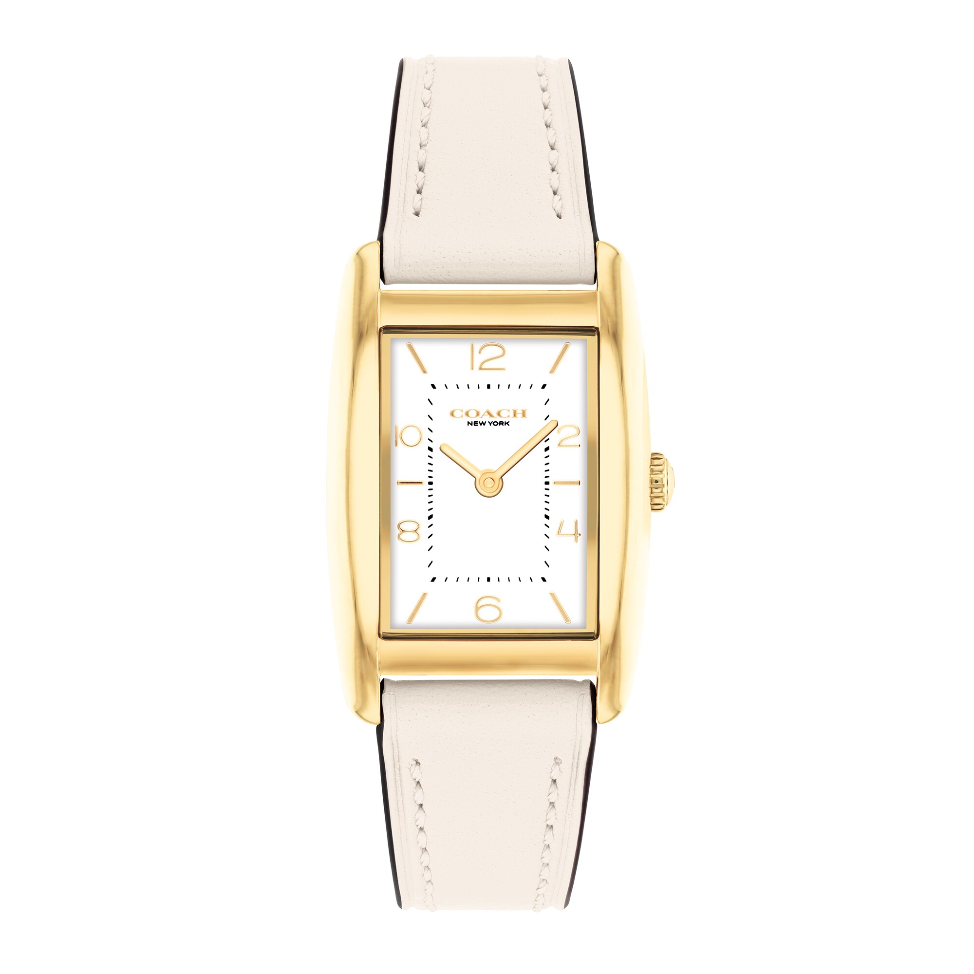 Ladies' Coach Reese Gold-Tone IP White Leather Strap Watch with