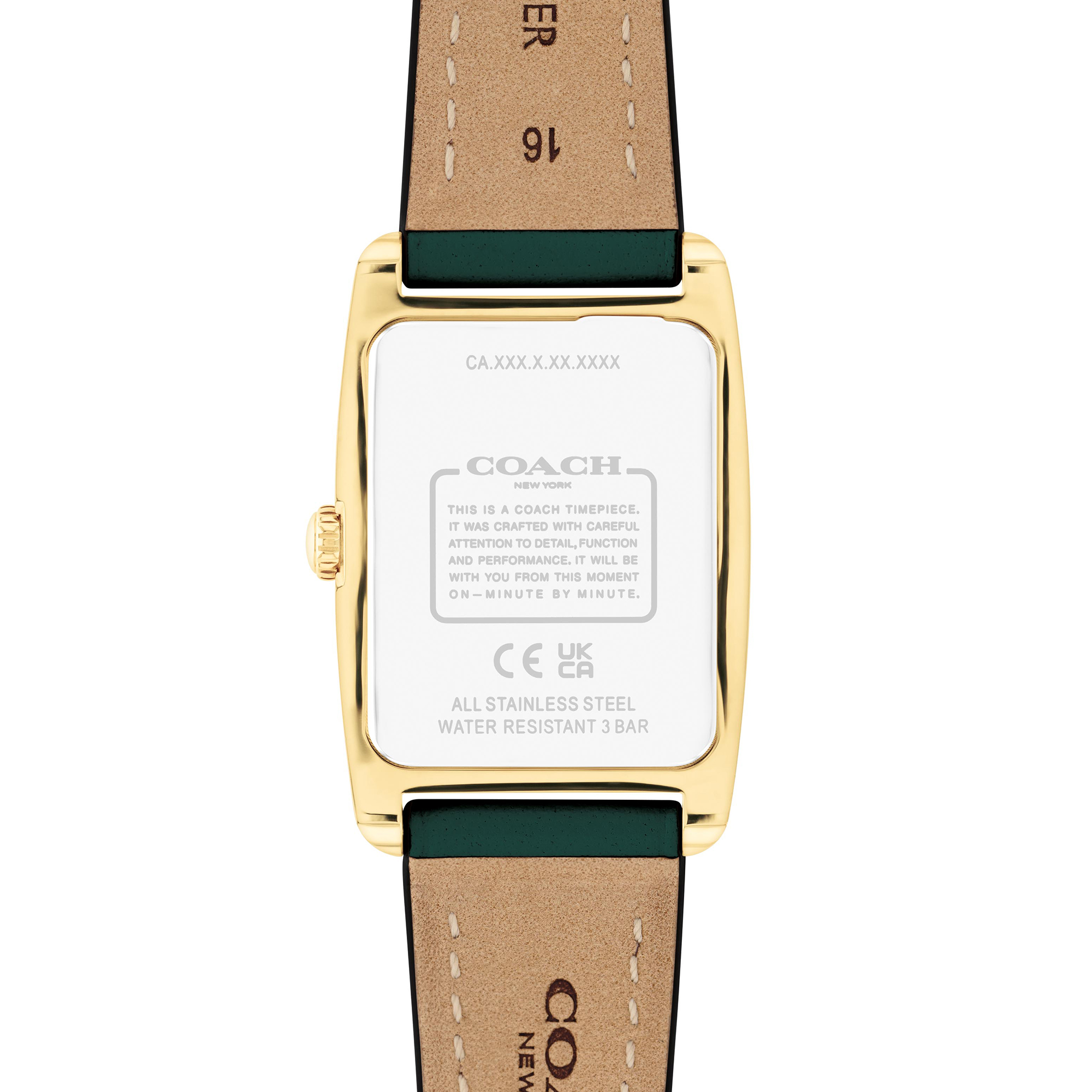 Coach Gold-Tone Rectangular Watch with Green Dial and Black Leather Strap COACH REESE - Watch - green/gold-coloured/green - Zalando.co.uk main image 4