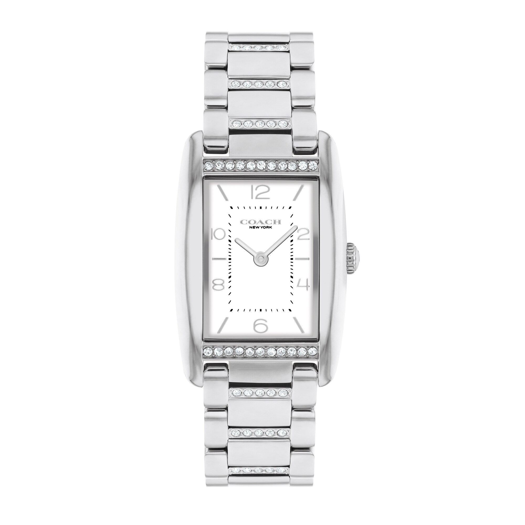 Ladies' Coach Reese Crystal Accent Watch with Rectangular White