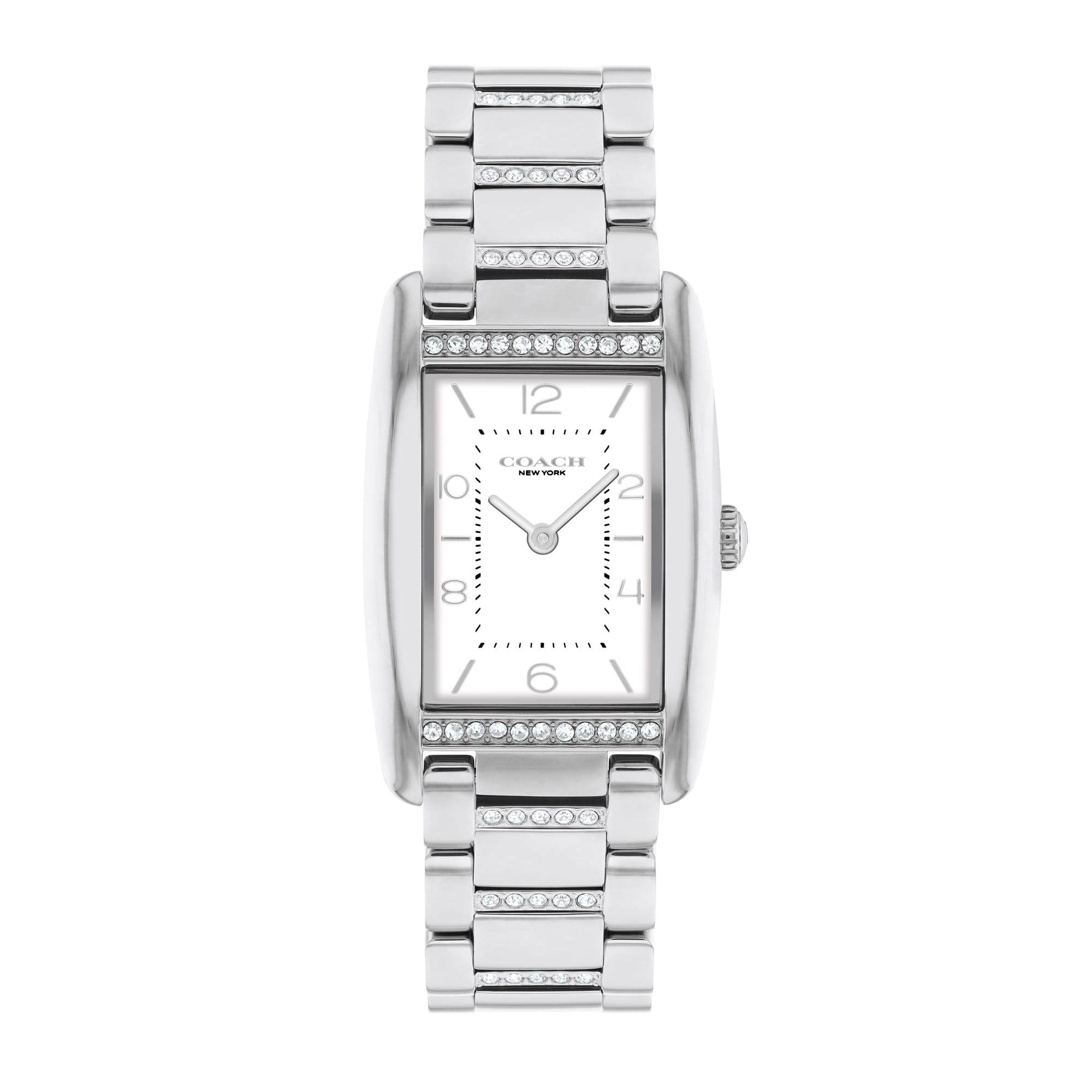 Ladies' Coach Reese Crystal Accent Watch with Rectangular White