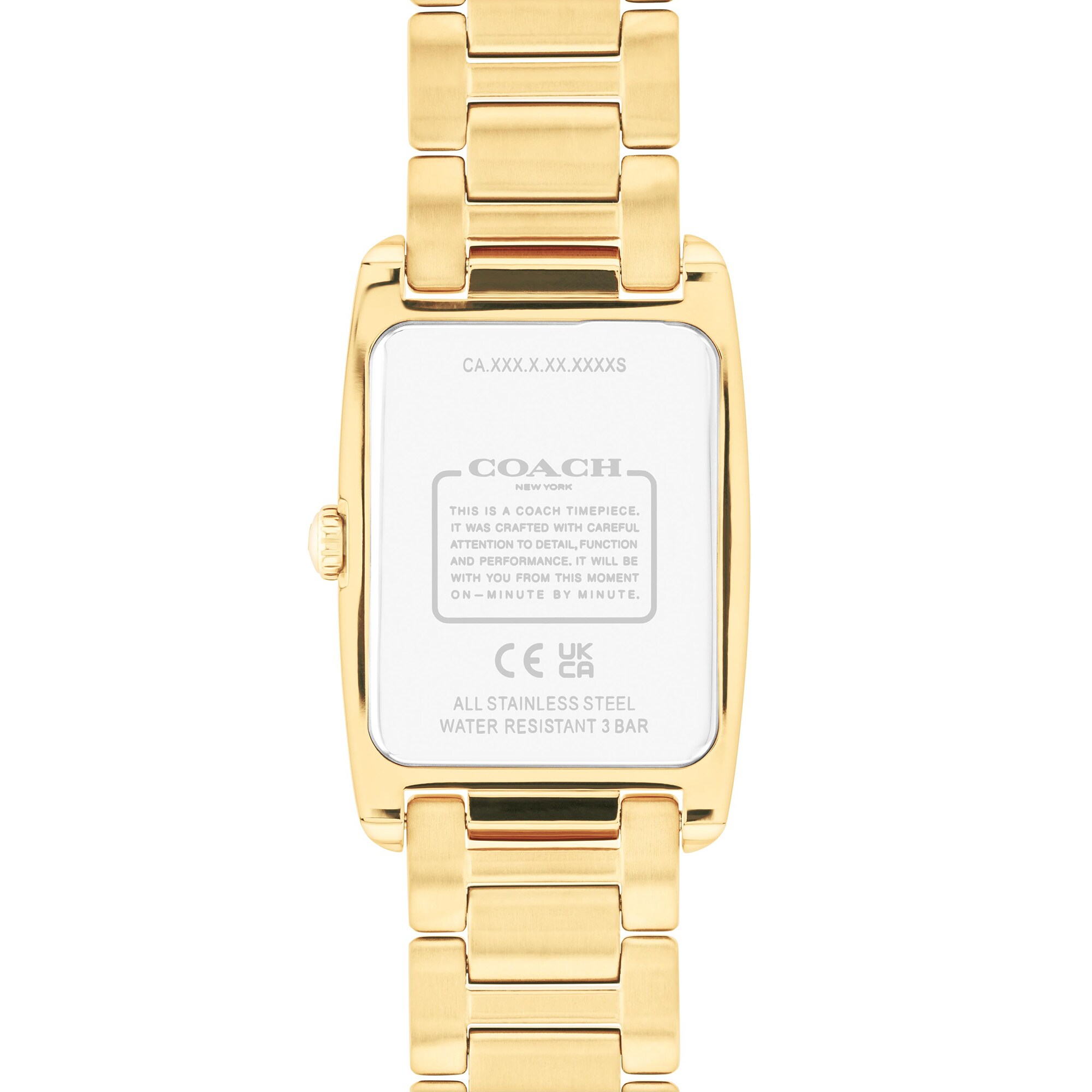 Ladies' Coach Reese Crystal Accent Gold-Tone IP Watch with