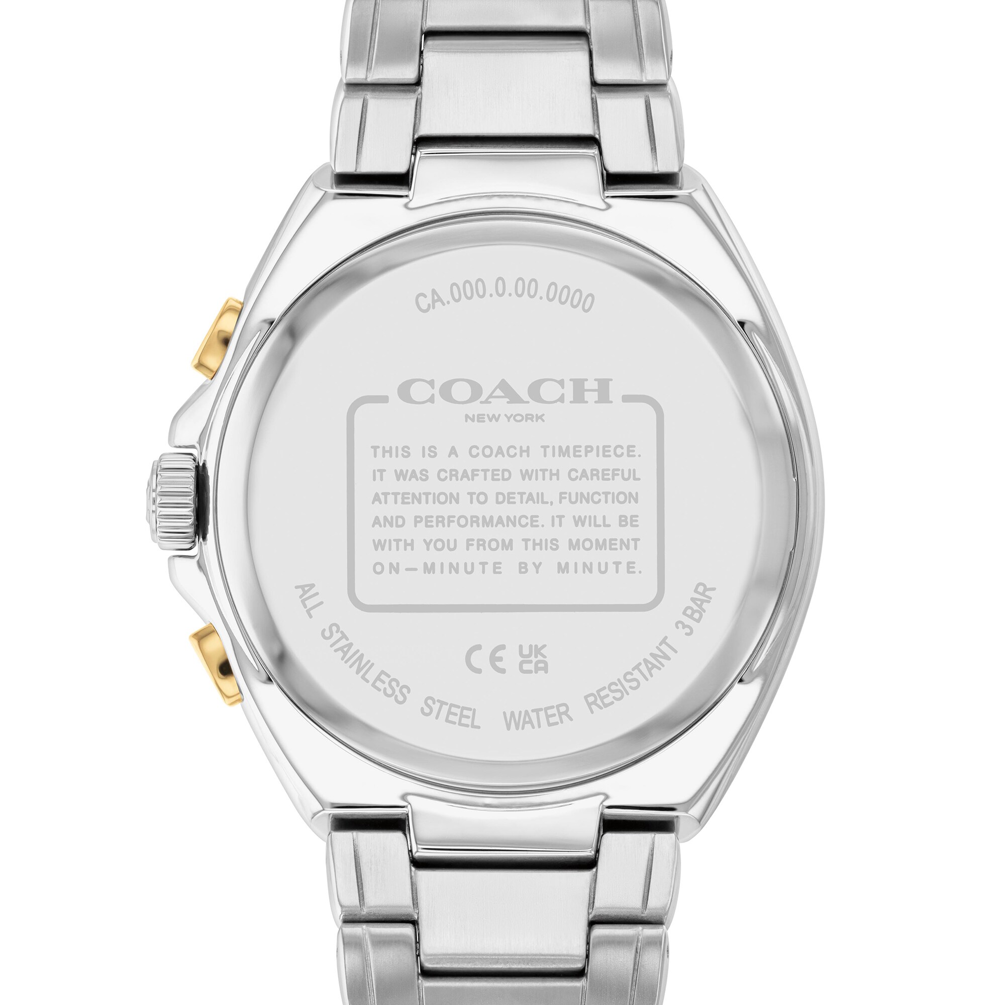 Men's Coach Jackson Two-Tone IP Chronograph Watch with Black Dial
