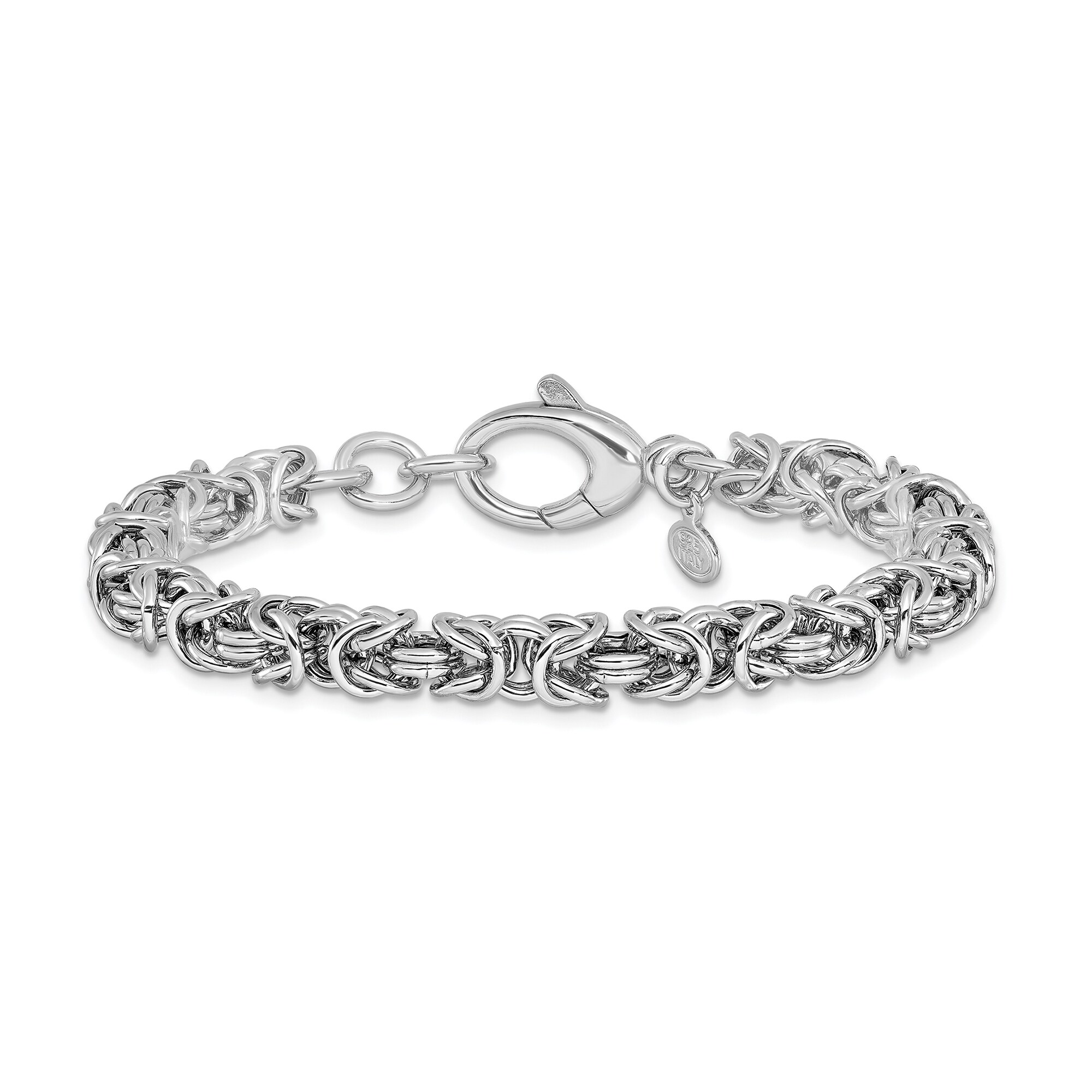 6.0mm Byzantine Chain Bracelet in Hollow Sterling Silver