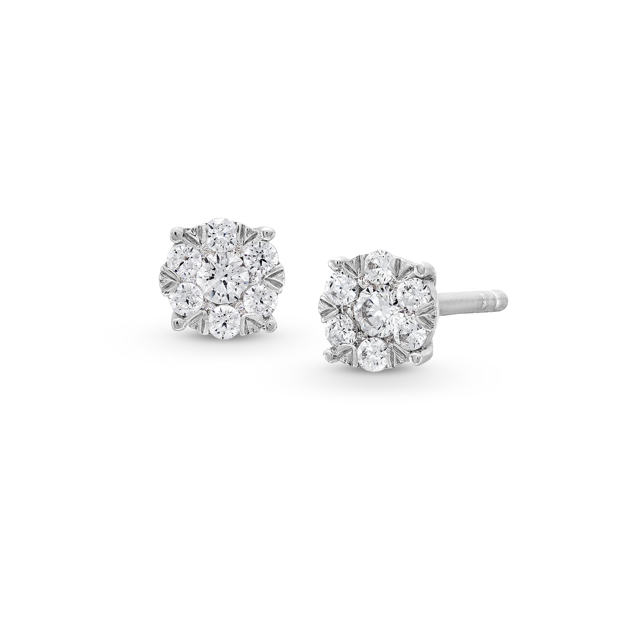 1/5 CT. T.W. Multi-Diamond Stud Earrings in 10K White Gold | Zales