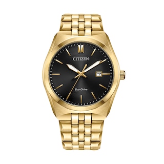 Citizen Eco-Drive Unisex Tank Black Dial Gold Accents Watch 28mm Citizen Eco-Drive Unisex Adults Black Watch - AR310251E for  main image 4