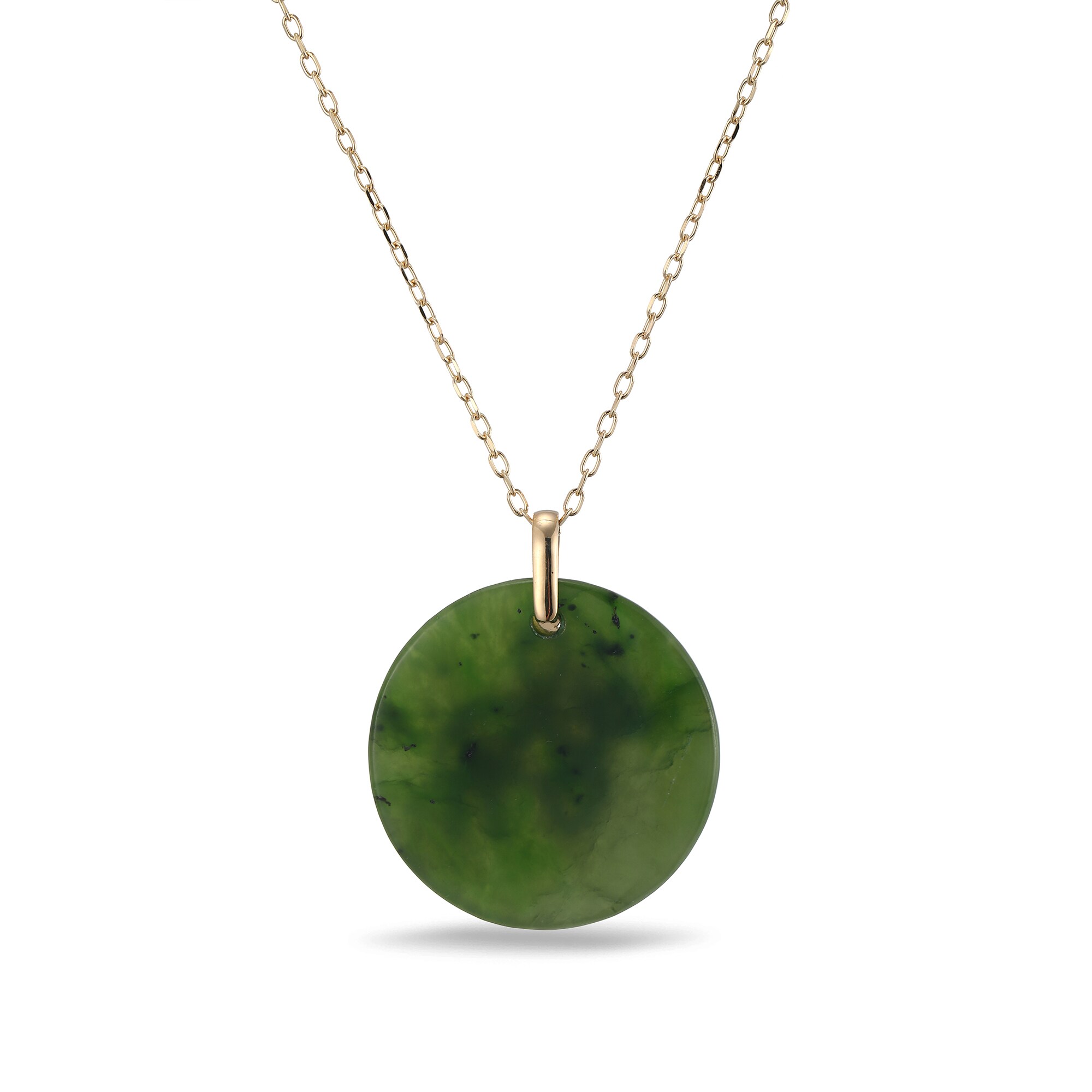 20.0mm Jade Ox Chinese Zodiac Disc Pendant in 14K Gold | Peoples