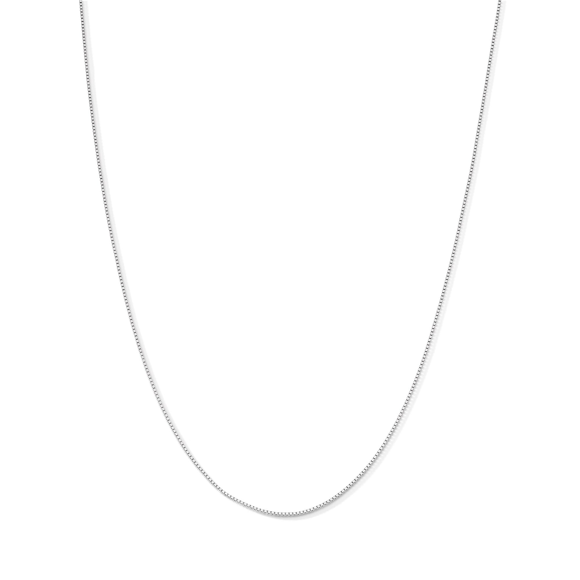 0.55mm Box Chain Necklace in Solid 10K White Gold - 18” | Zales
