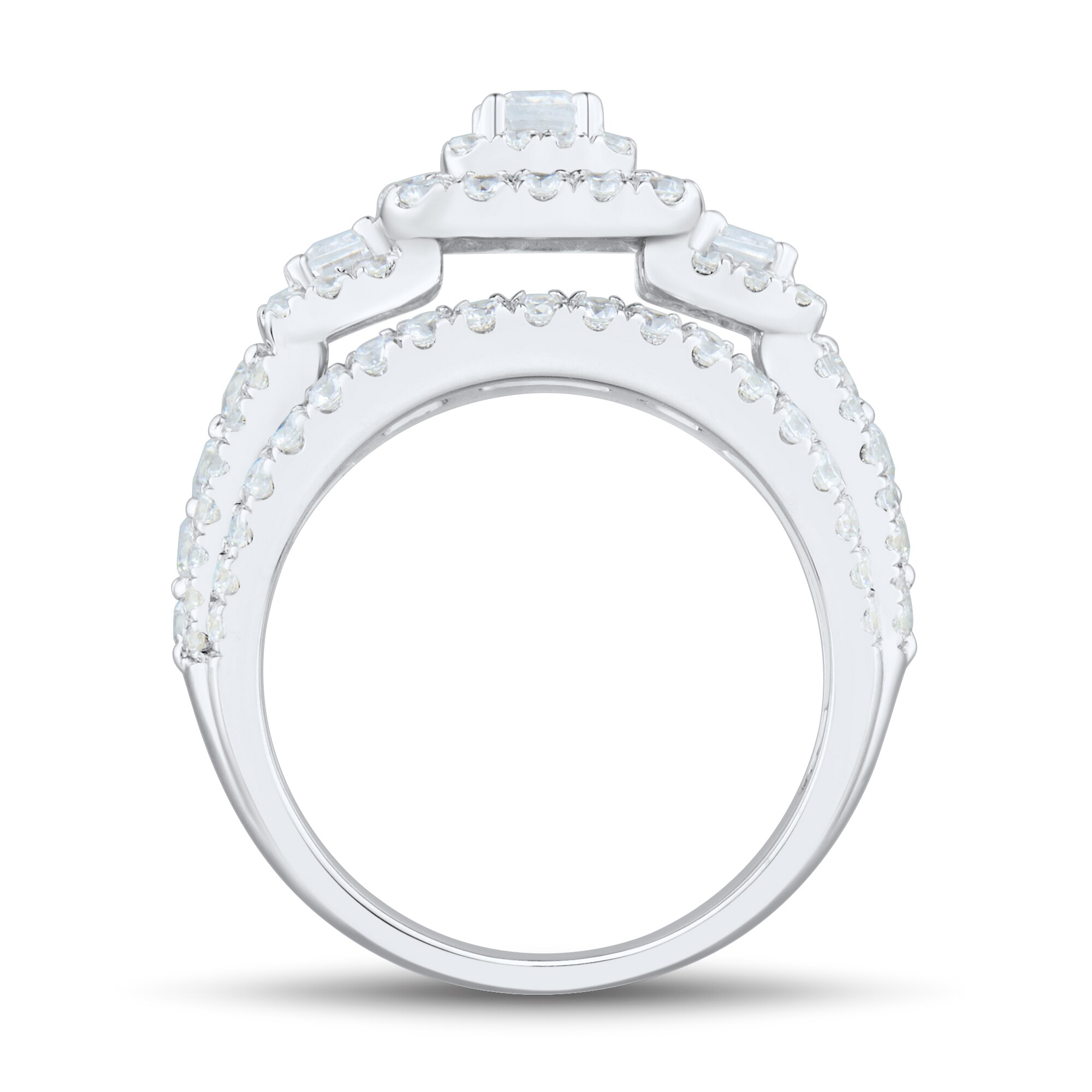 2-1/2 CT. T.W. Emerald-Cut Diamond Past Present Future® Double