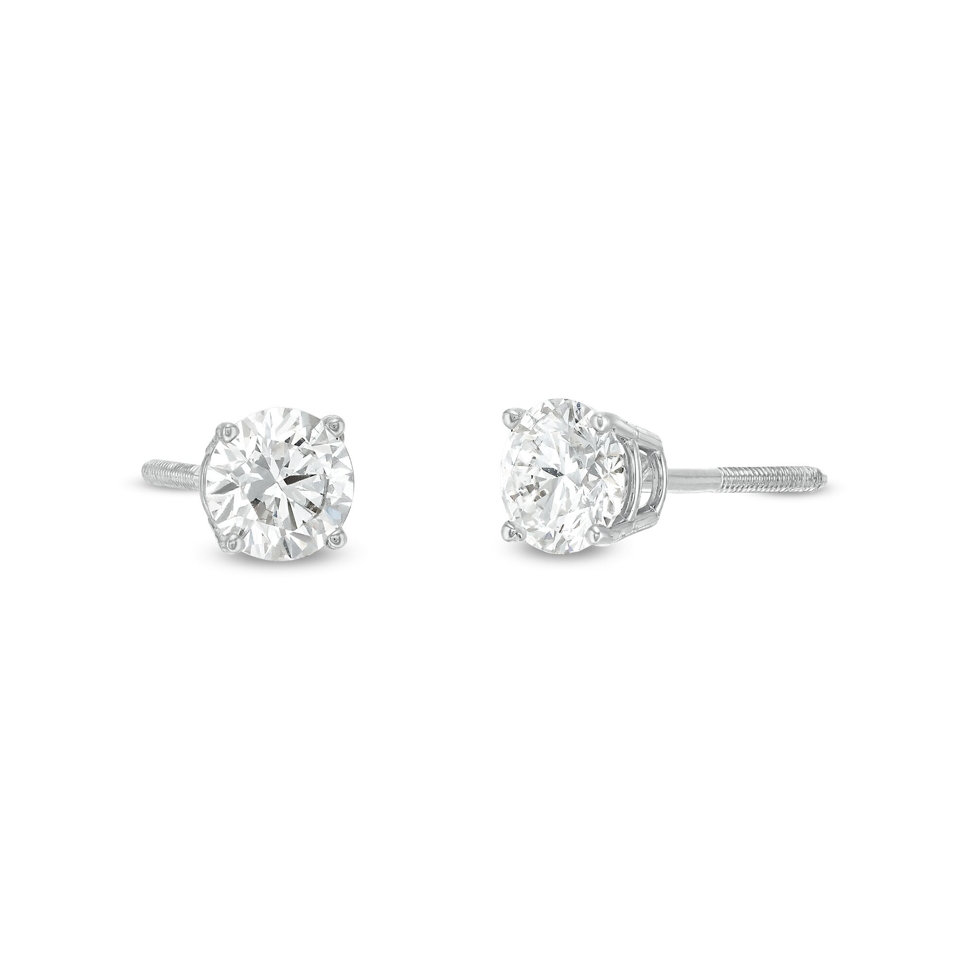 Get The Look: 1 Carat Lab-Grown Diamond Stud Earrings In 9k Gold Plated Silver