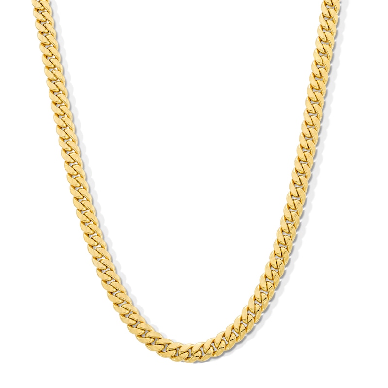 Miami Cuban Curb Chain Necklace in Hollow 18K Gold