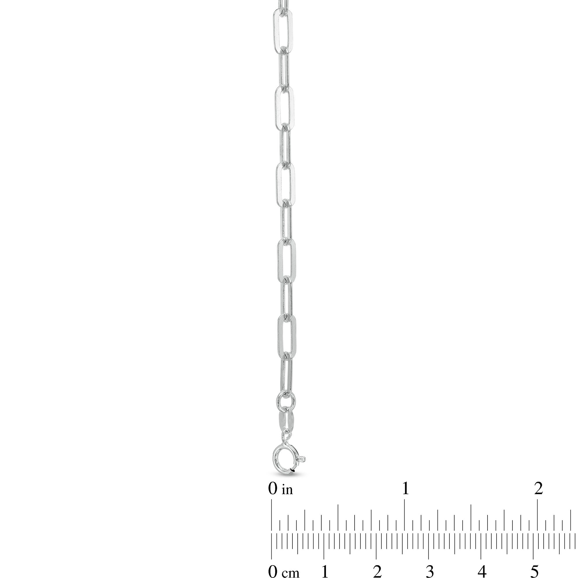 3.9mm Paper Clip Chain Necklace in Solid Sterling Silver - 18