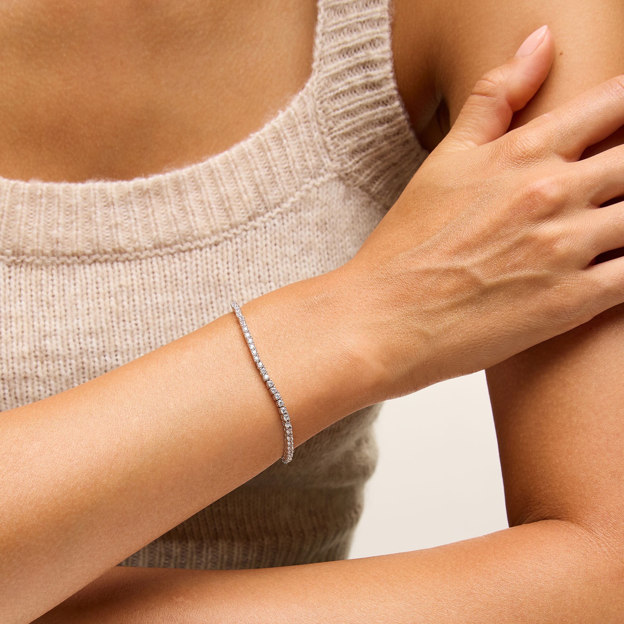 2 CT. T.W. Lab-Grown Diamond Tennis Bracelet in Sterling Silver