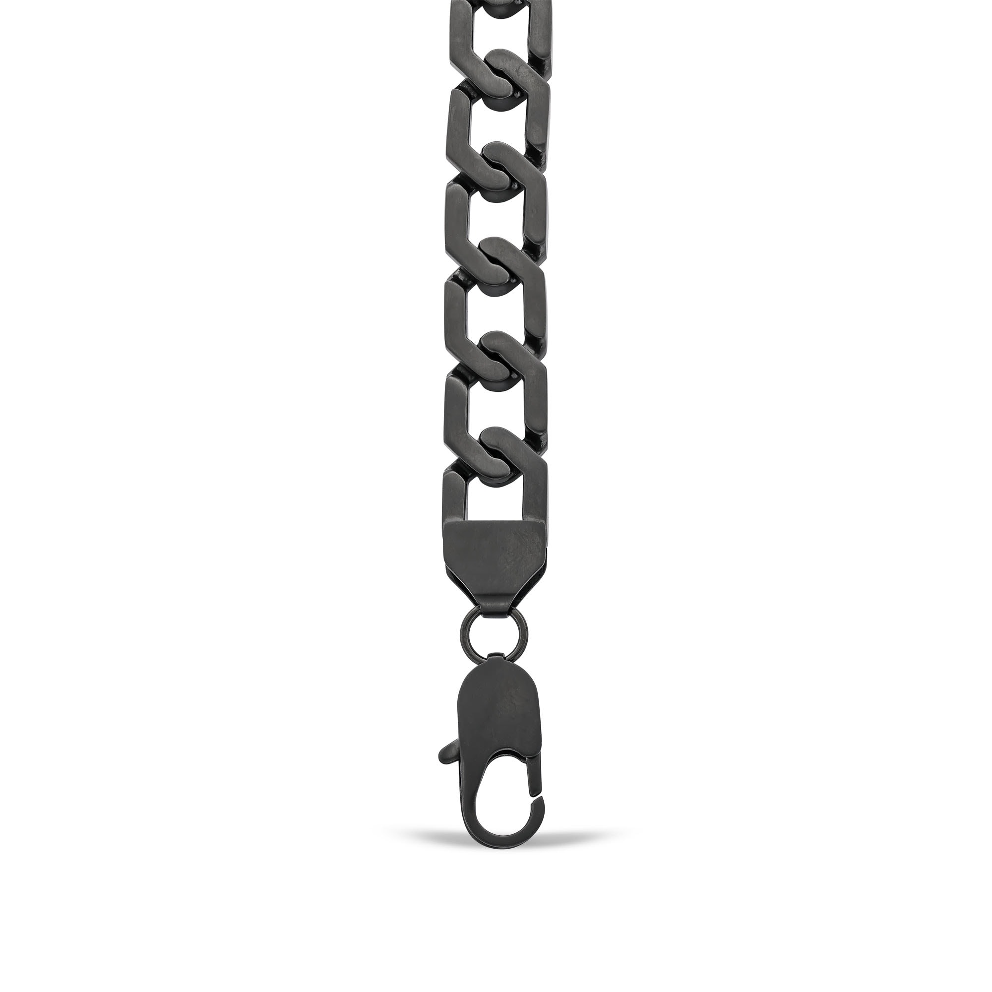 12.0mm Hexagon Link Bracelet in Solid Stainless Steel with Matte