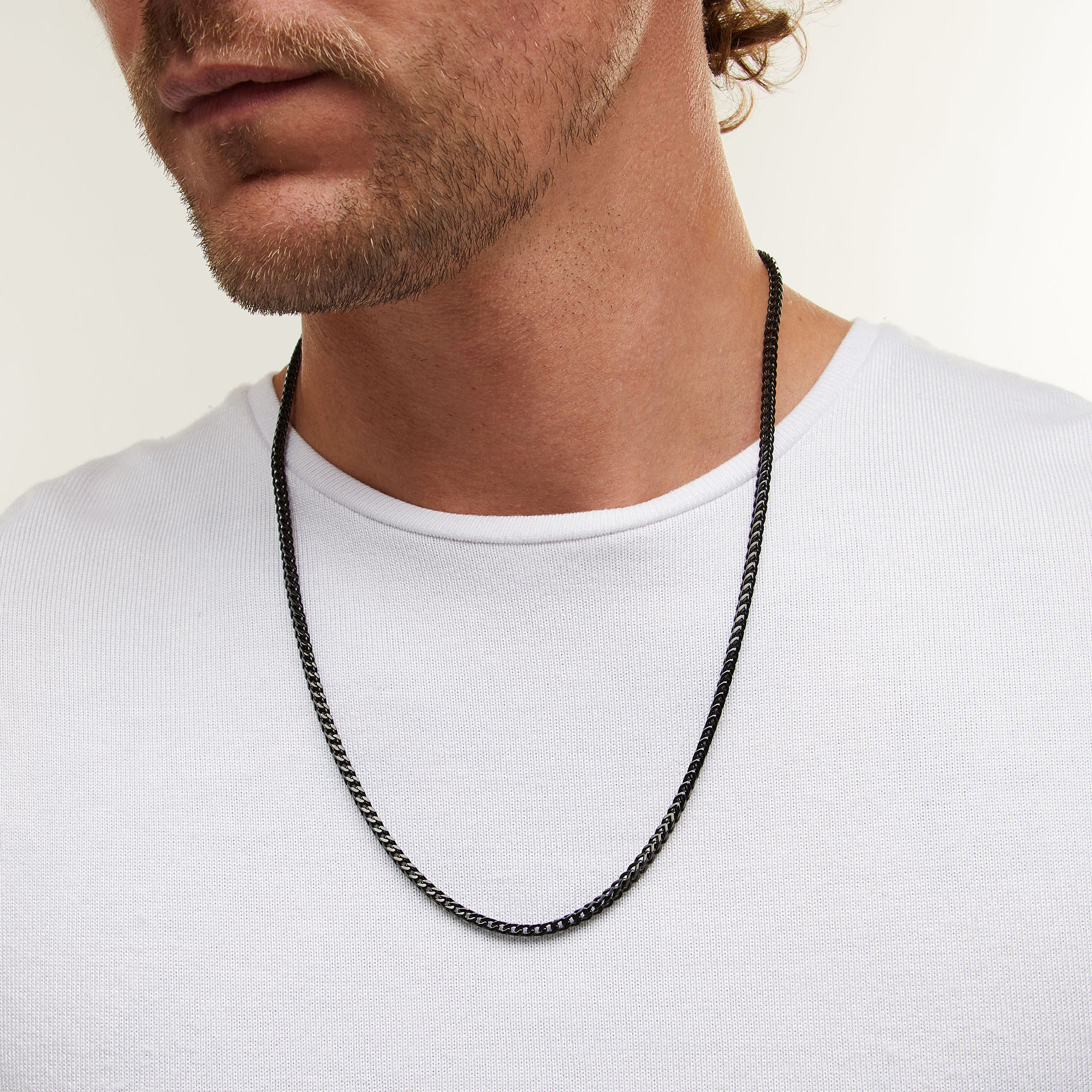 3.0mm Franco Snake Chain Necklace in Solid Stainless Steel with