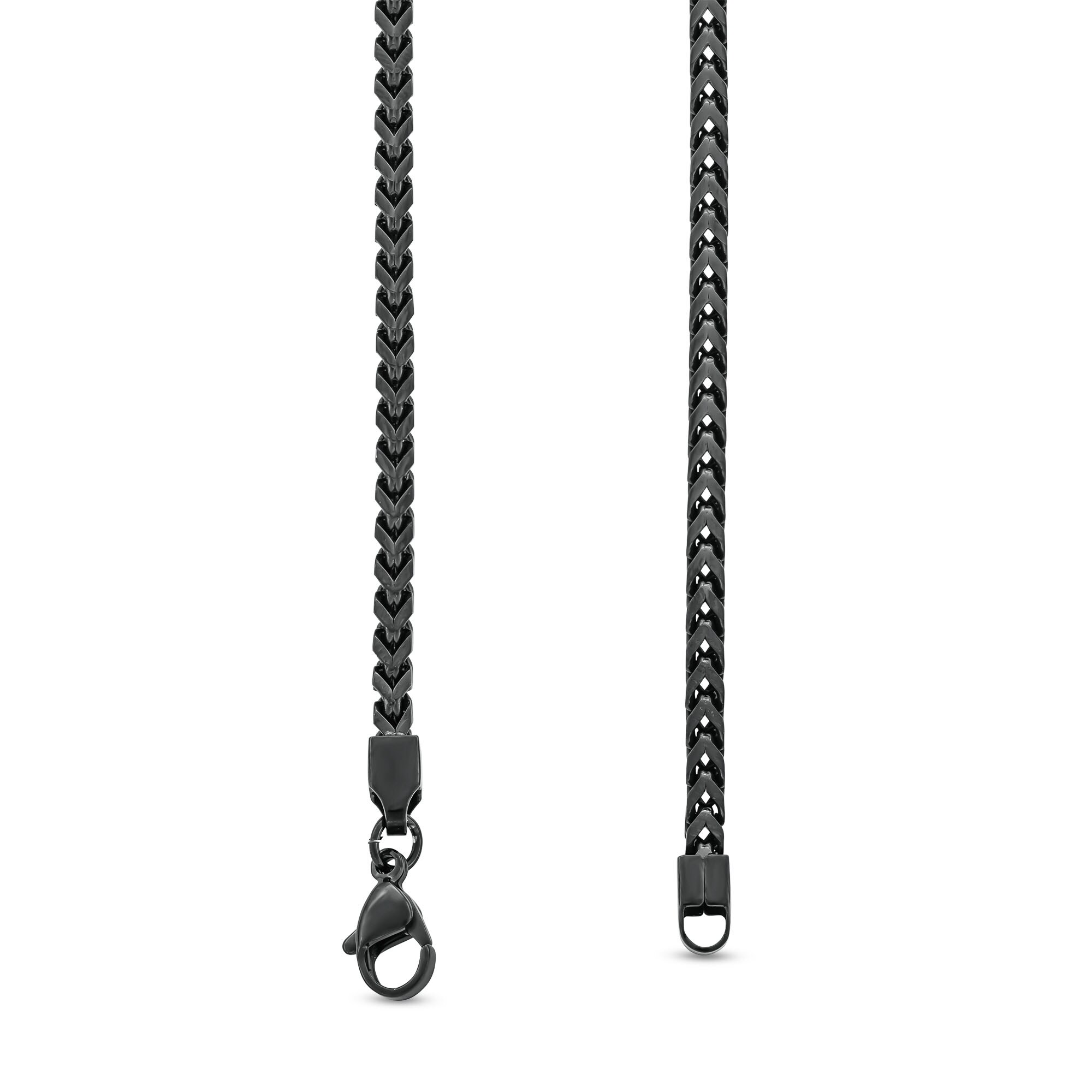 3.0mm Franco Snake Chain Necklace in Solid Stainless Steel with