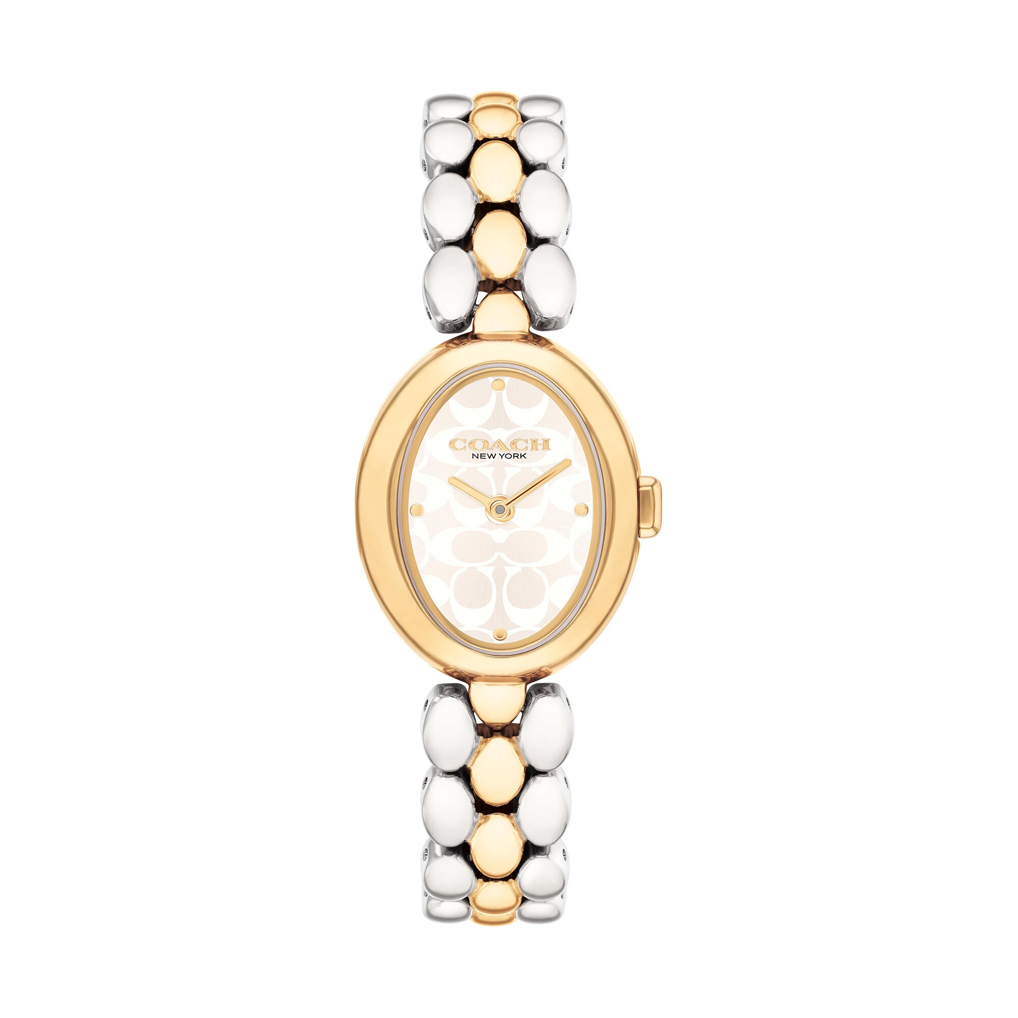 Ladies' Coach Sammy Two-Tone IP Watch with Oval White Dial (Model