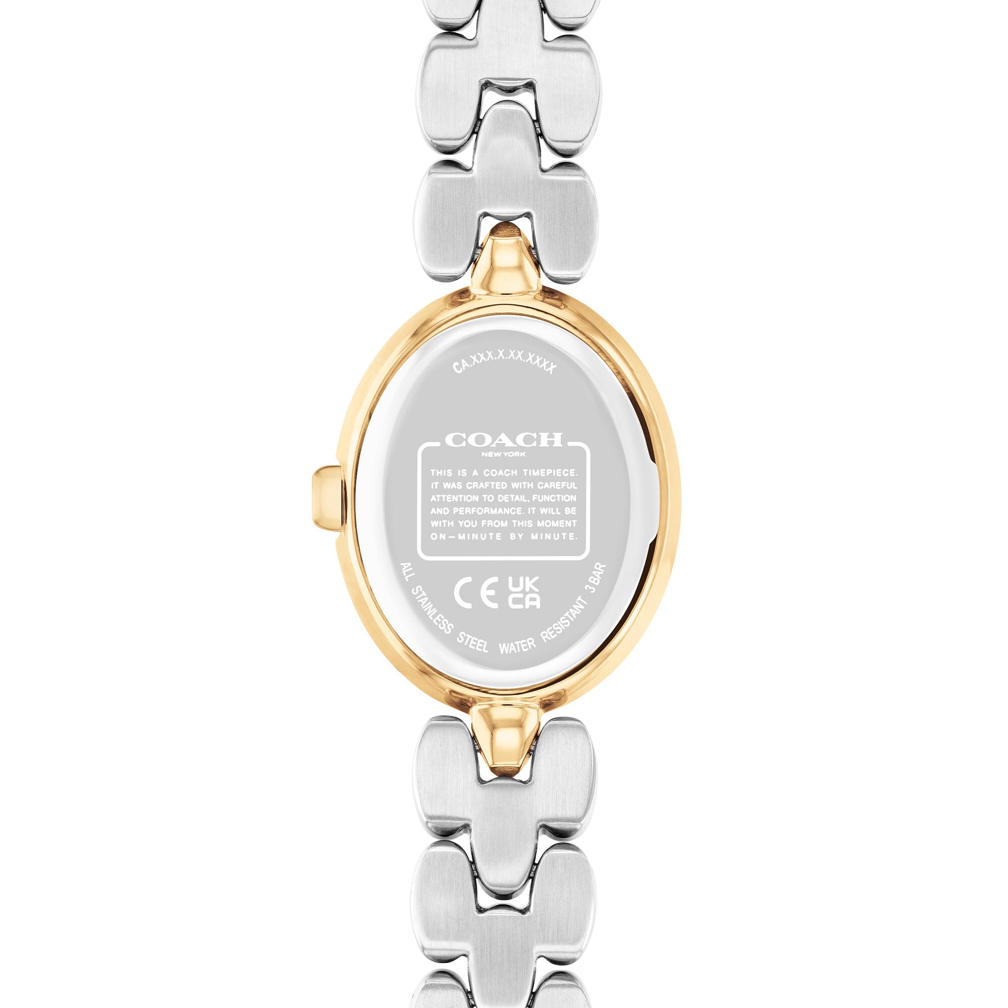 Ladies' Coach Sammy Two-Tone IP Watch with Oval White Dial (Model