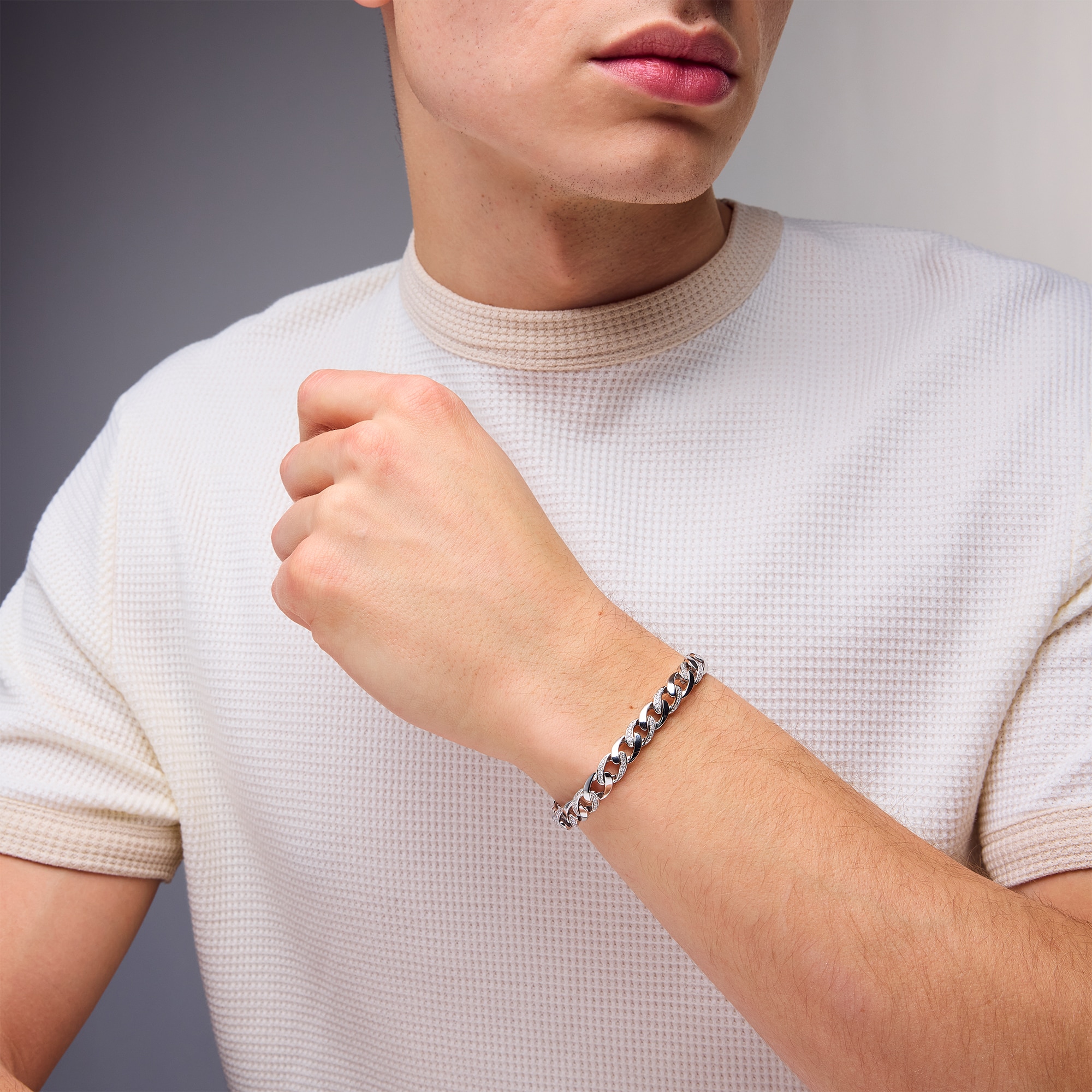 1.00 CT. T.W. Certified Lab-Grown Diamond Curb Chain Bracelet in