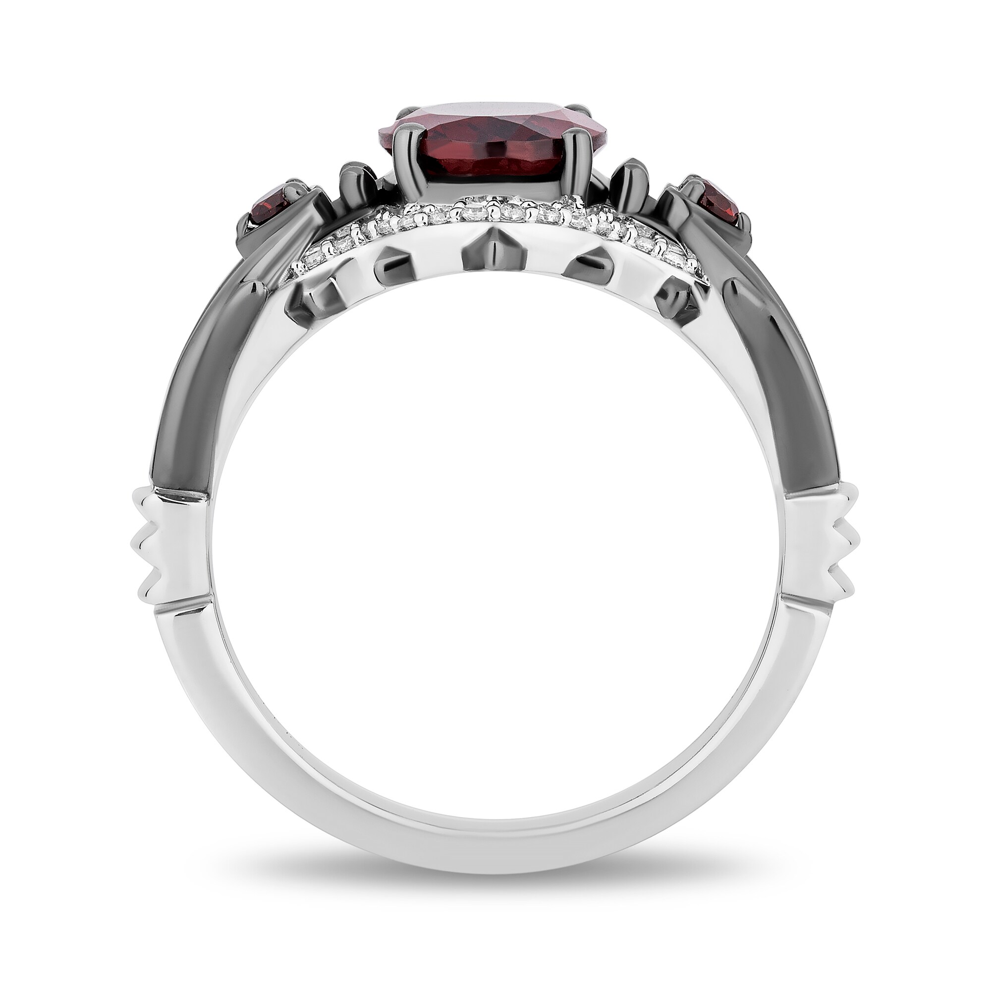 Enchanted Disney Villains Evil Queen Oval Garnet and 1/6 CT. T.W.