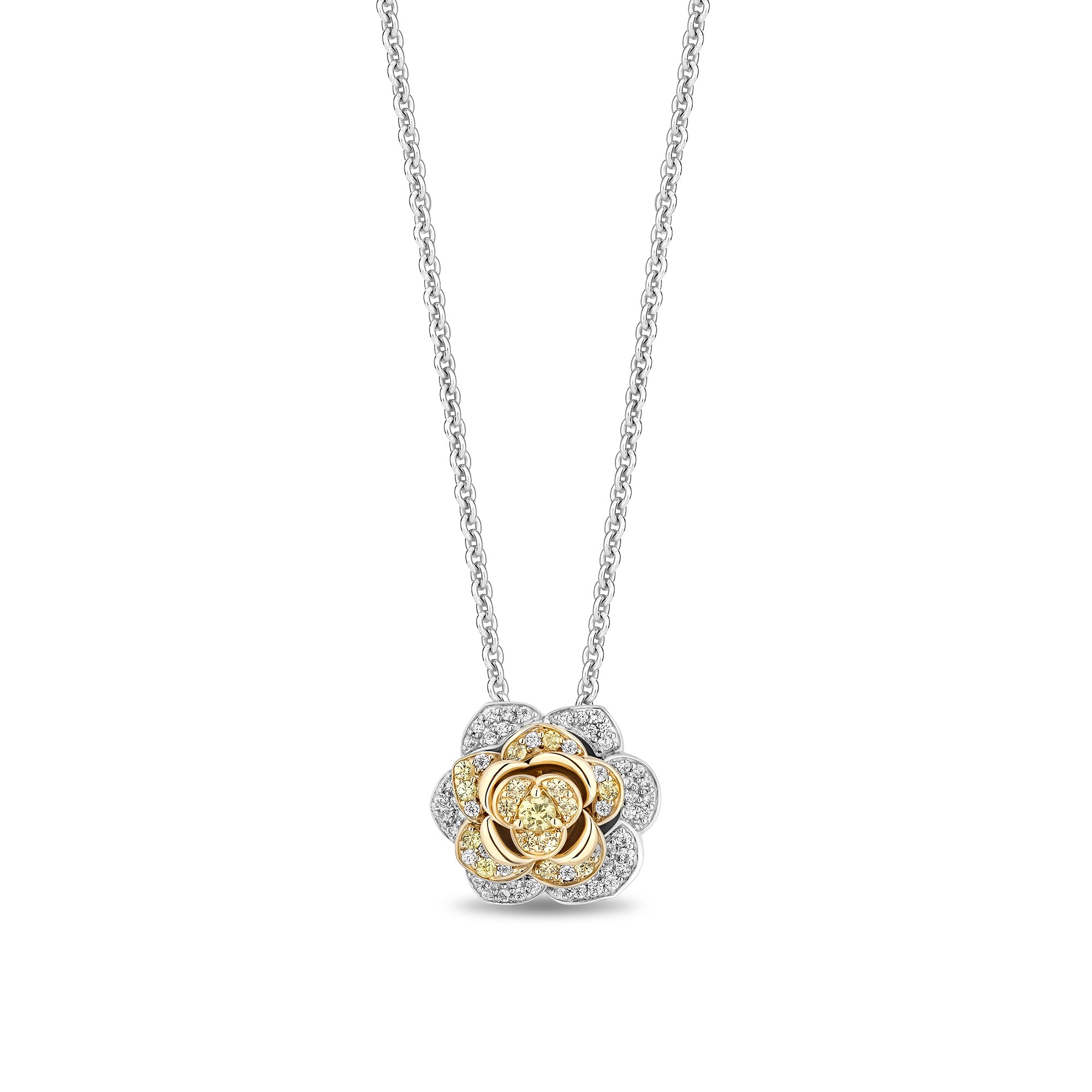 ★Belle★ Enchanted Disney Belle Yellow Sapphire and 1/4 CT. T.W. Diamond