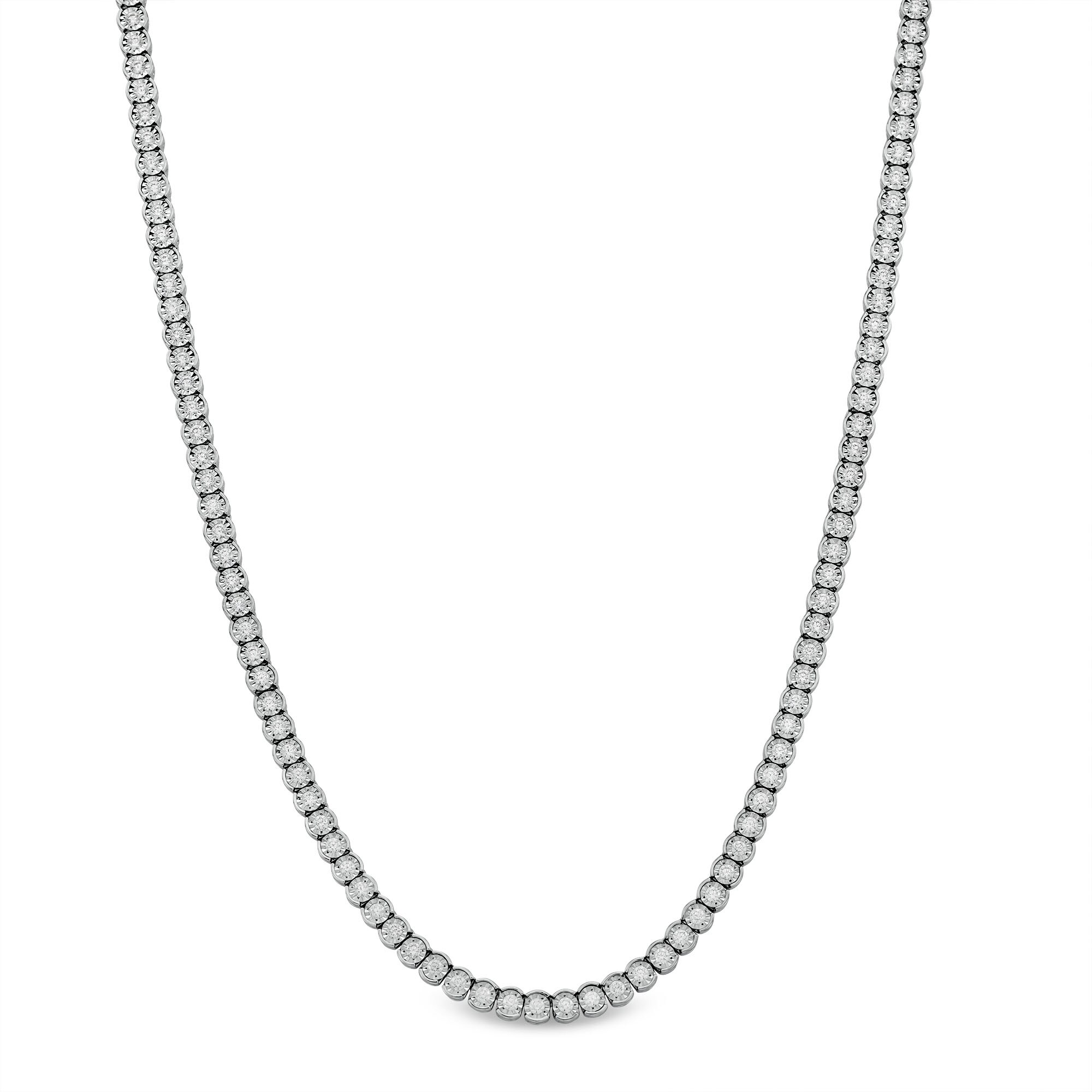 4 CT. T.W. Lab-Grown Diamond Miracle Tennis Necklace in Sterling