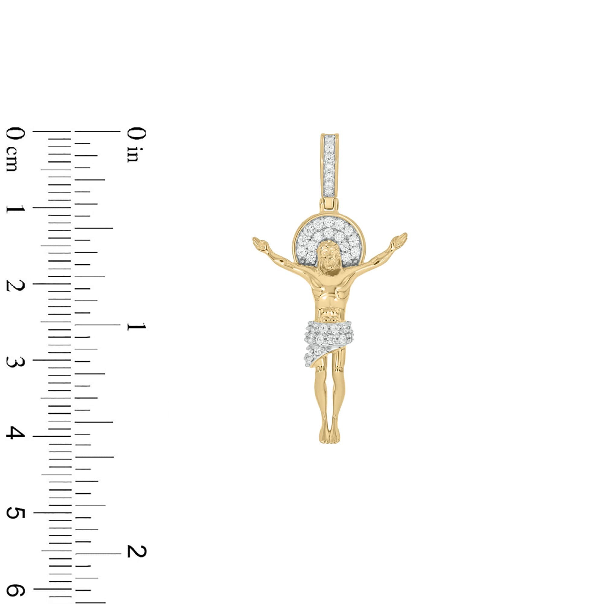 1/3 CT. T.W. Diamond Jesus Raised on the Cross Necklace Charm in