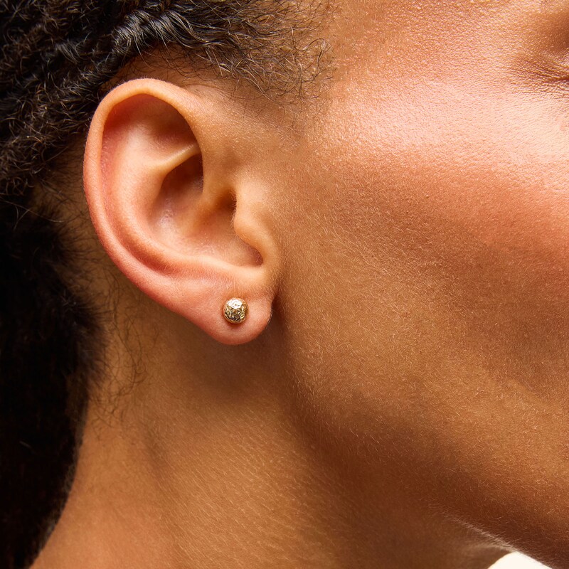 Three Piece Polished Ball Stud Earrings Set in Hollow 10K