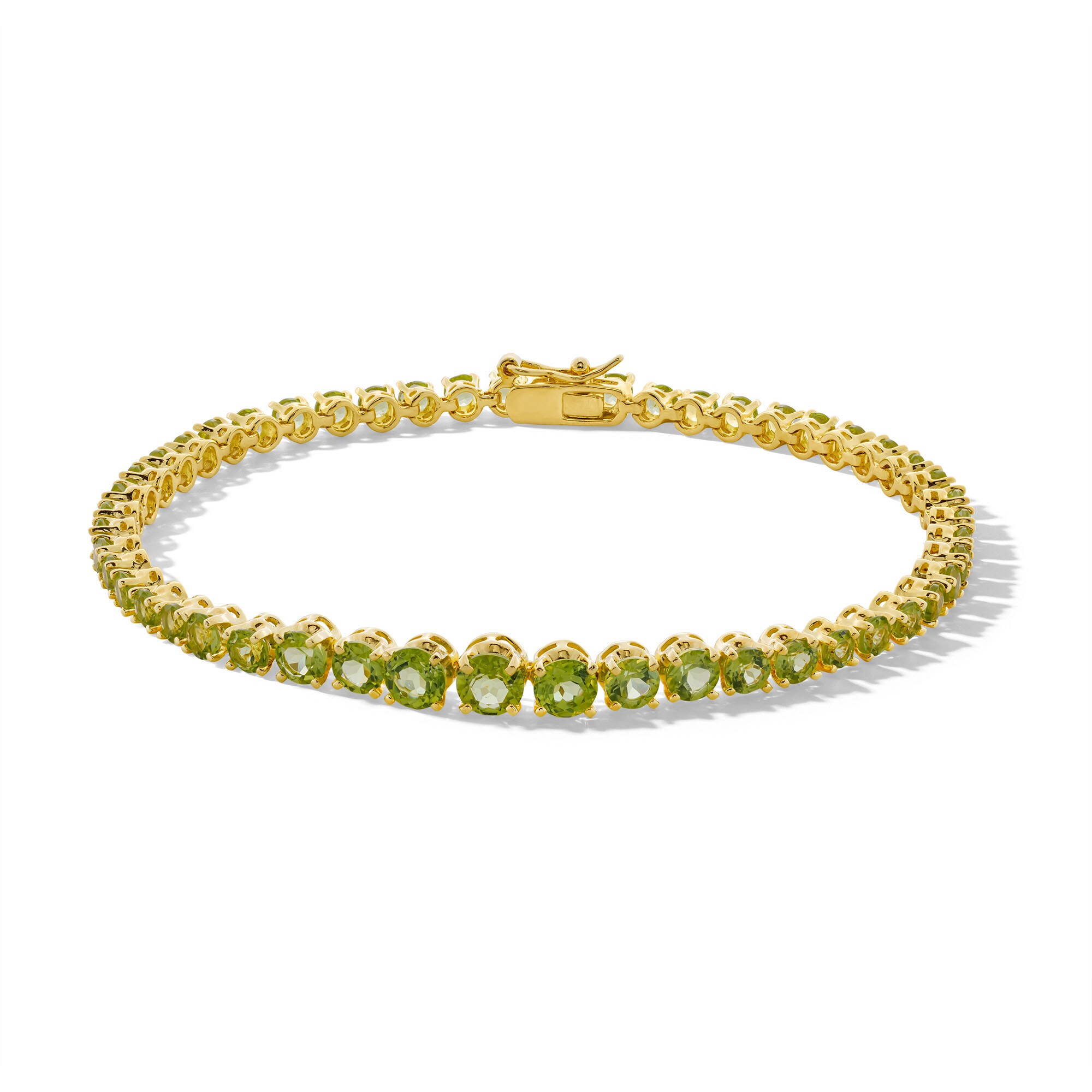 38.00 Cts Earth Mined Green Peridot 8 Inch Bracelet – Untreated Gemstone Strand, JaipurJewels