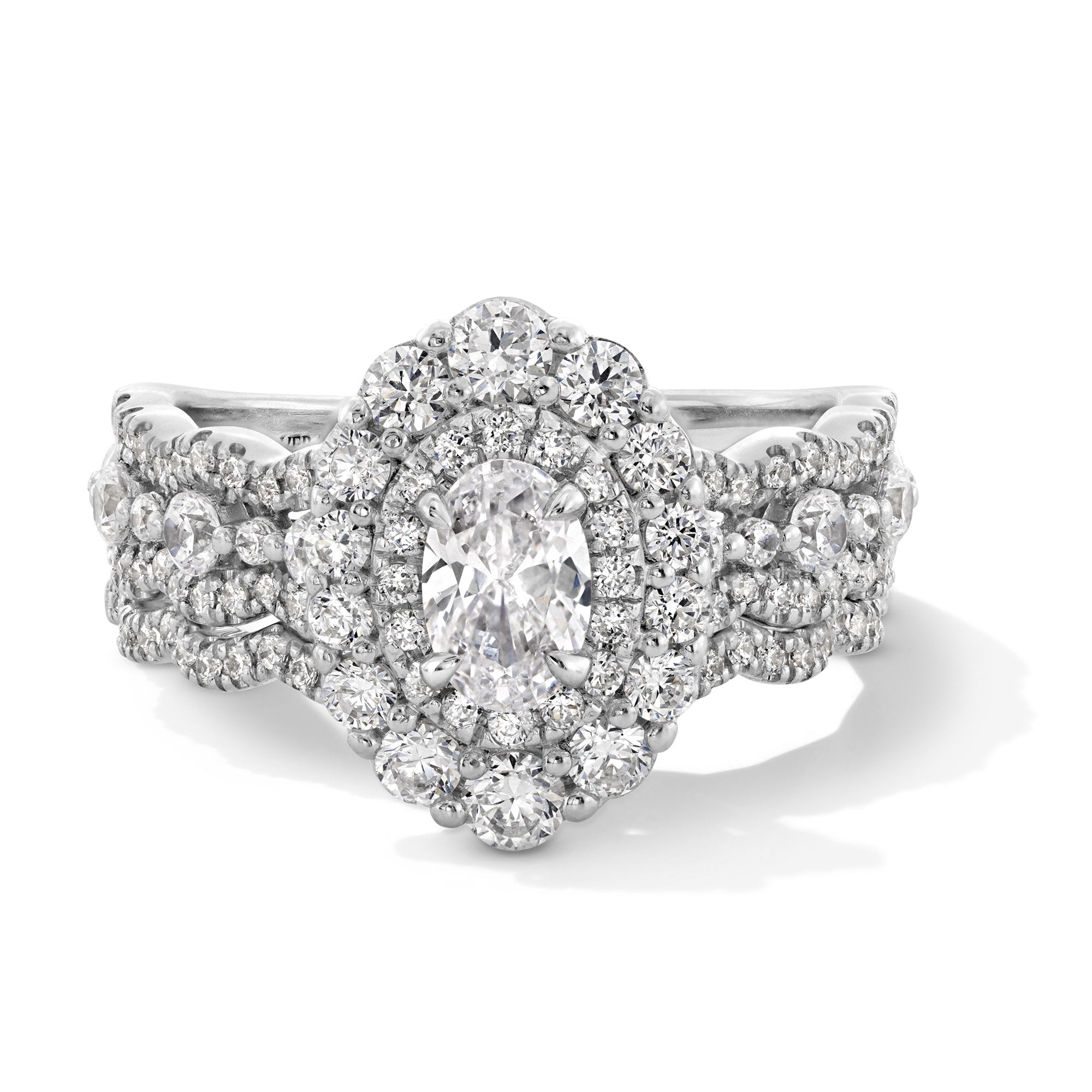 Vera Wang Love Collection 1-1/2 CT. T.W. Oval Diamond Double Frame