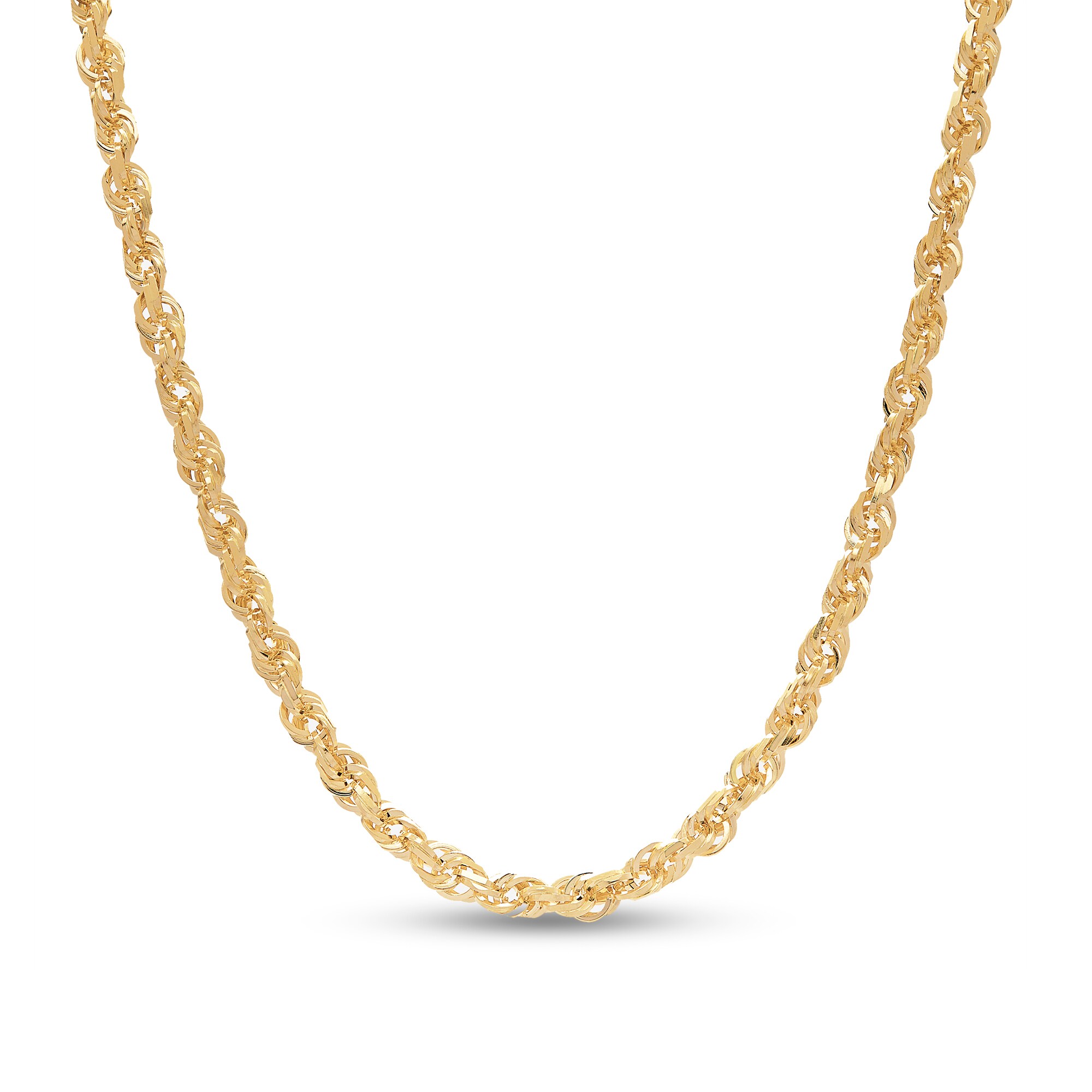 5.5mm Glitter Rope Chain Necklace in Solid 14K Gold - 24” | Zales