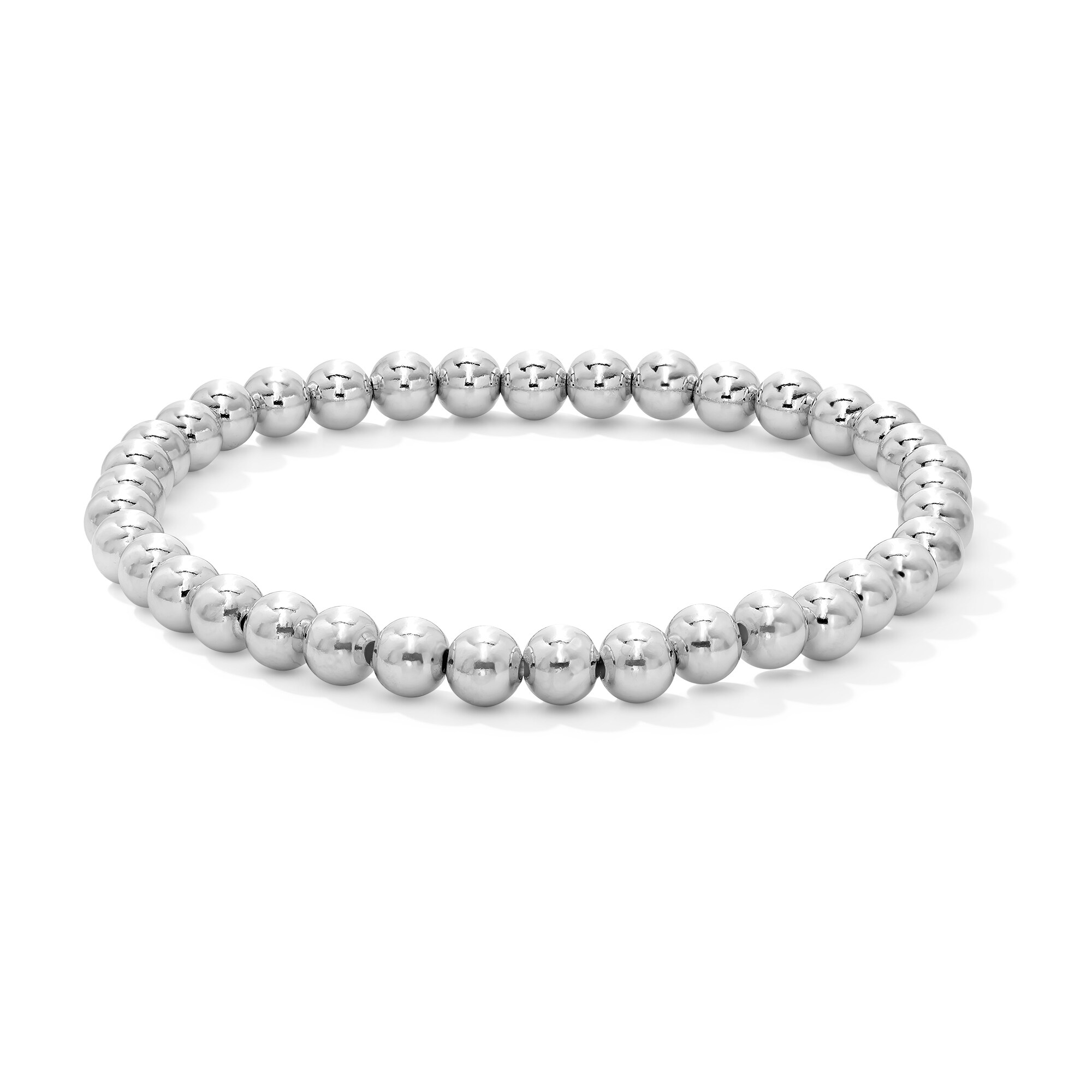 アクセサリー Silver Beaded Bracelet / Large fifth 5.0mm Bead Strand Bracelet in Solid Sterling Silver | Peoples