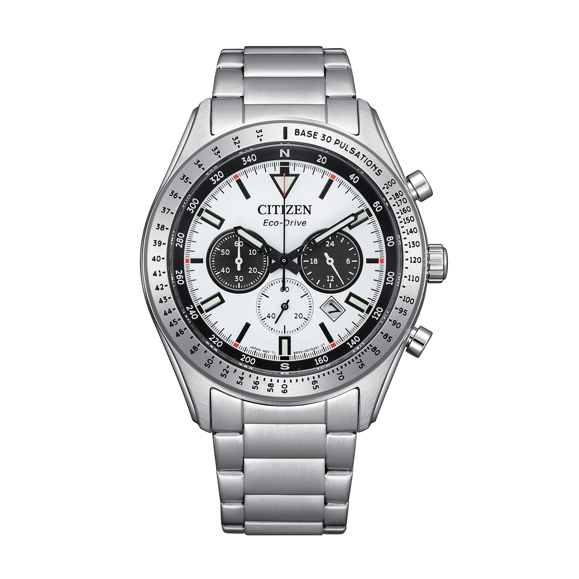 Men's Citizen Eco-Drive® Casual Sport Chronograph Watch with White
