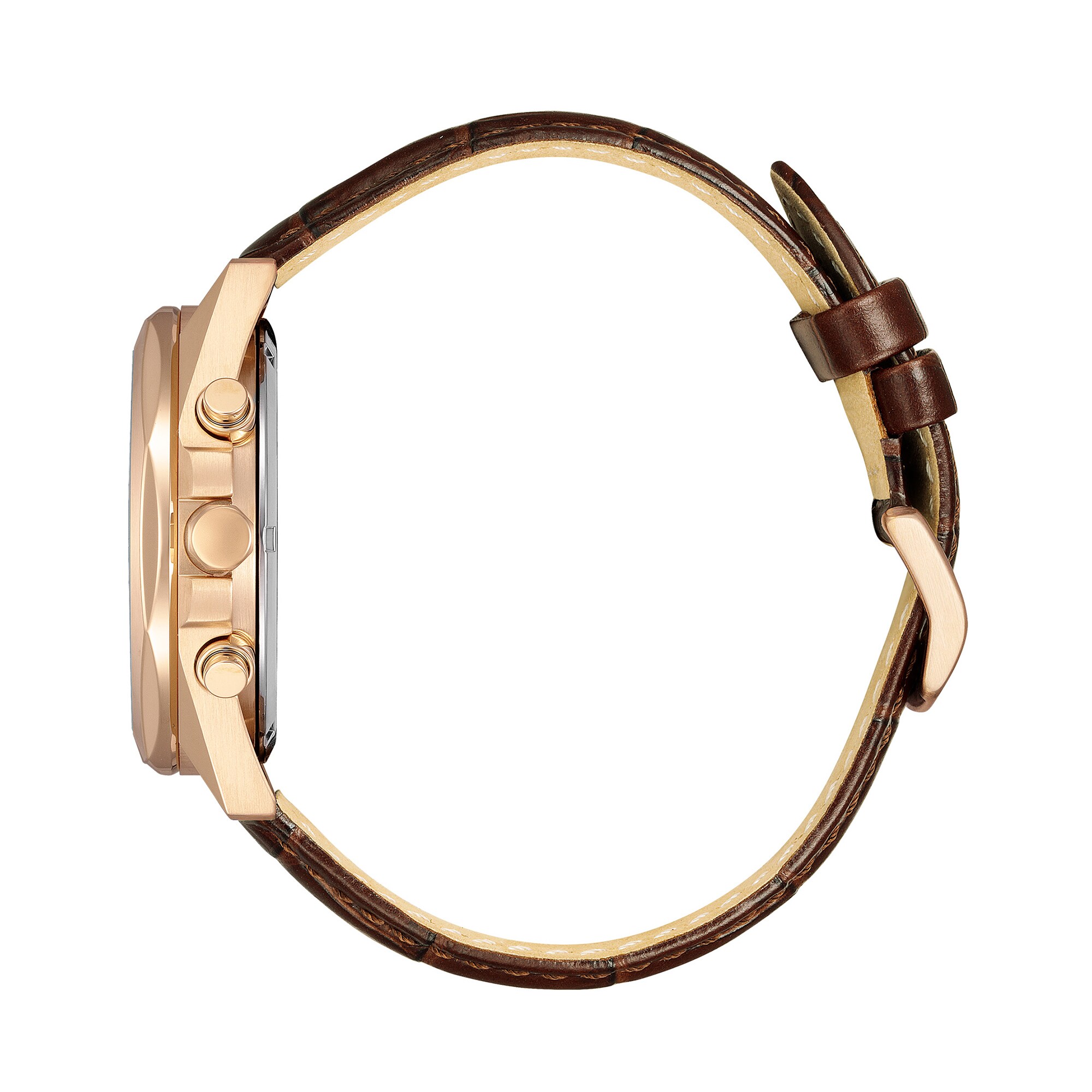 Men's Citizen Eco-Drive® Dress Classic Rose-Tone IP Leather Strap