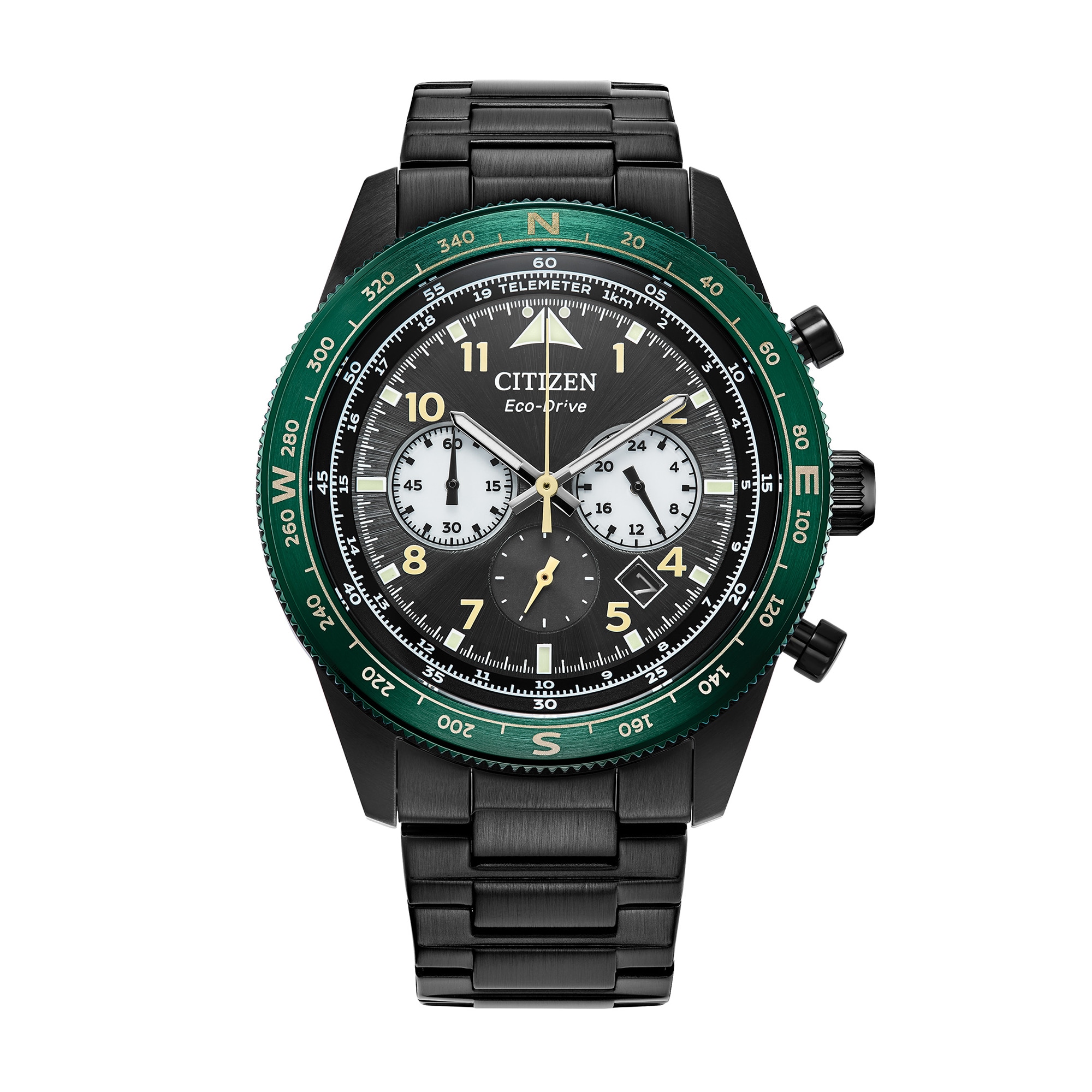 Men's Citizen Eco-Drive® Casual Sport Black and Green IP