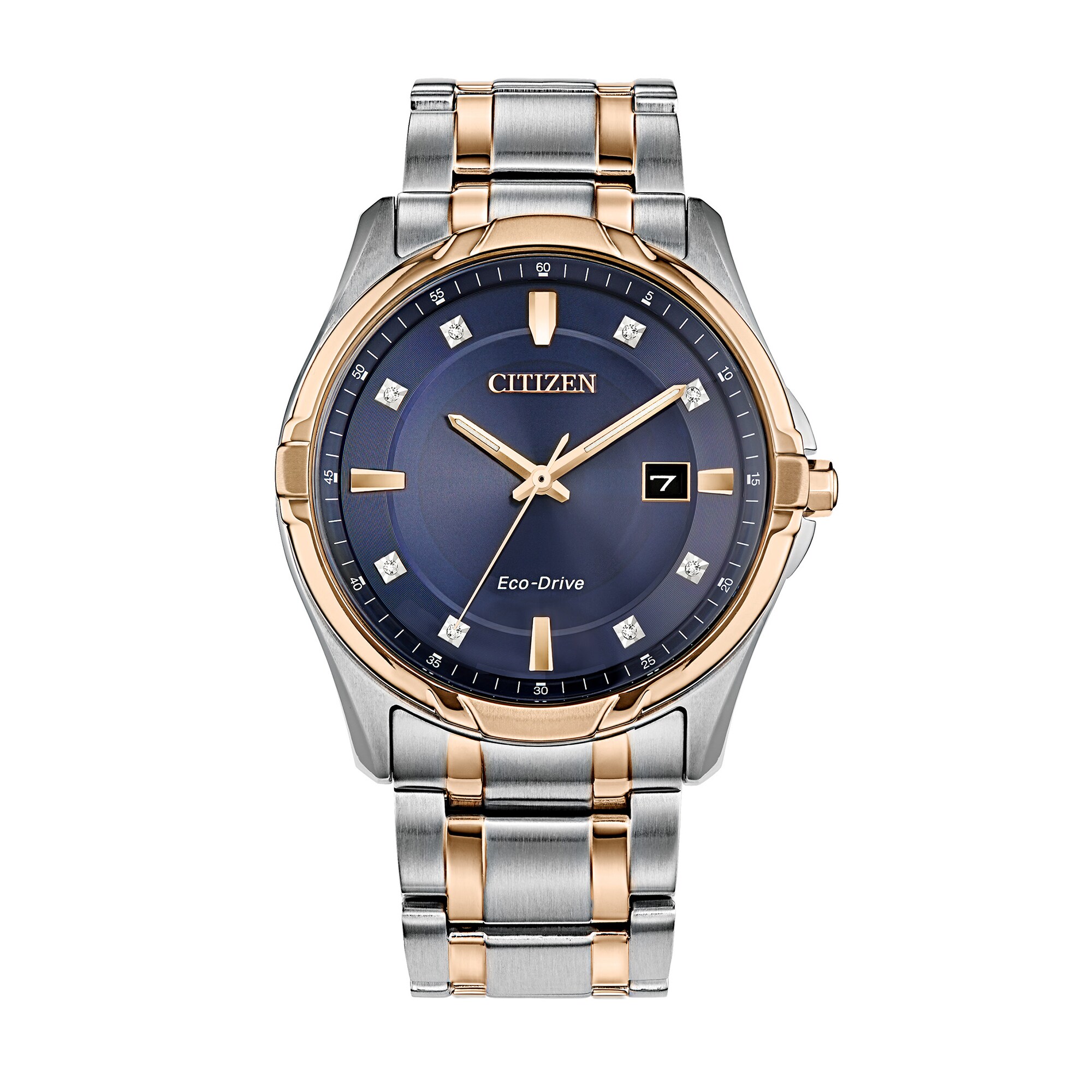 gentil様 Men's Citizen Eco-Drive® Dress Classic Diamond Accent Two-Tone IP