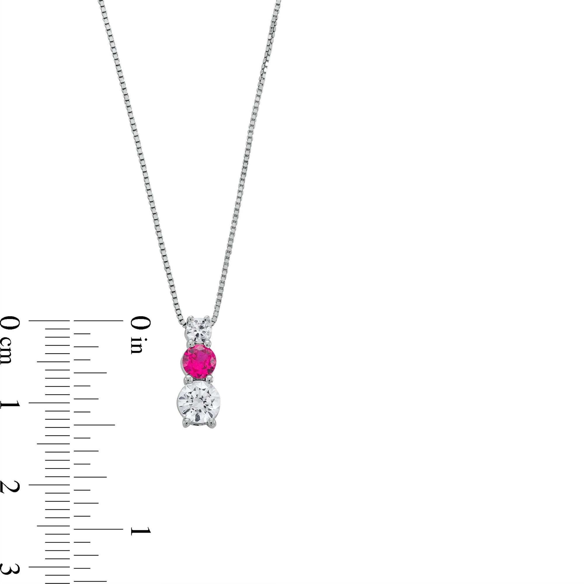 Lab-Created Ruby and 5/8 CT. T.W. Lab-Grown Diamond Graduated Trio