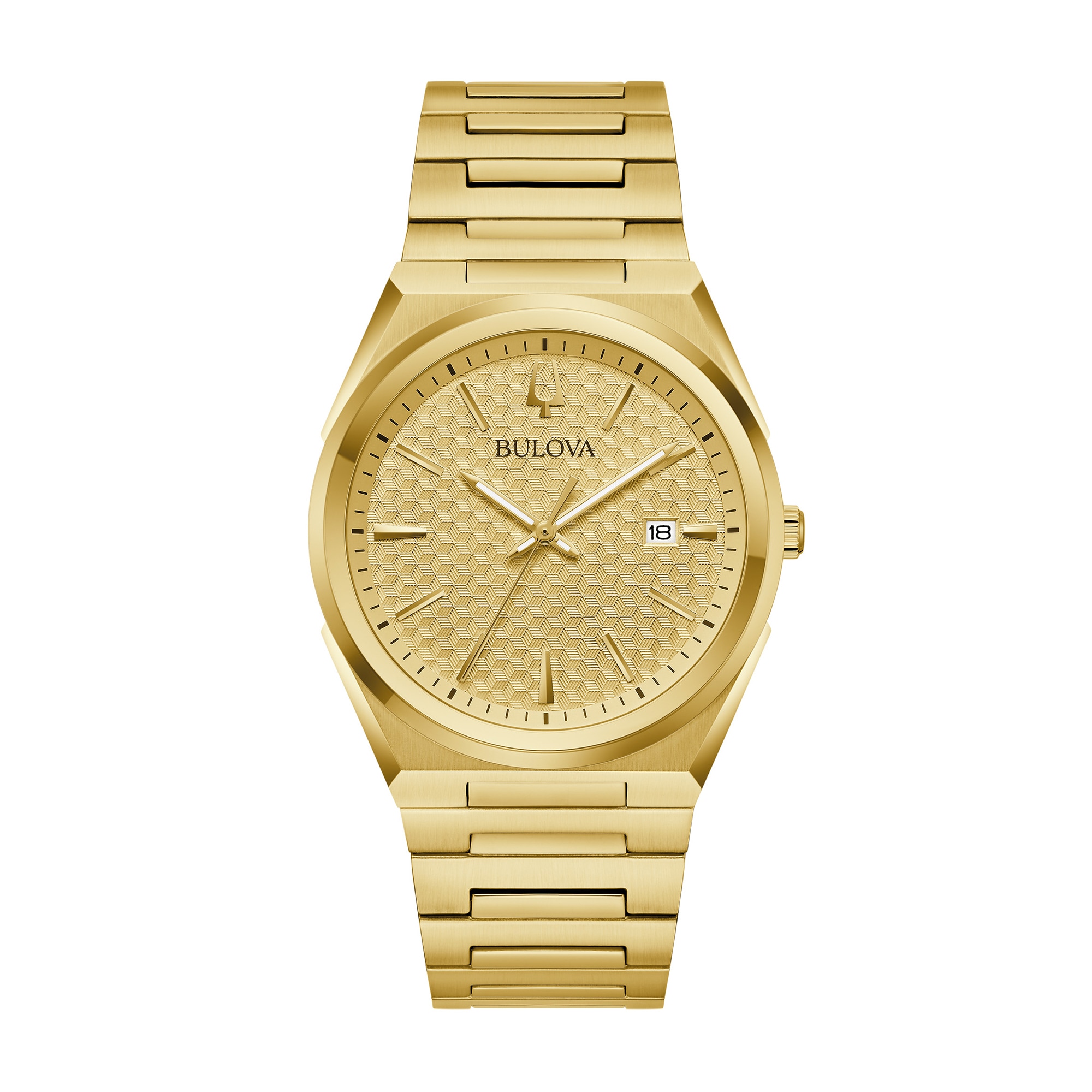 Men's Bulova Classic Gold-Tone IP Watch with Textured Champagne
