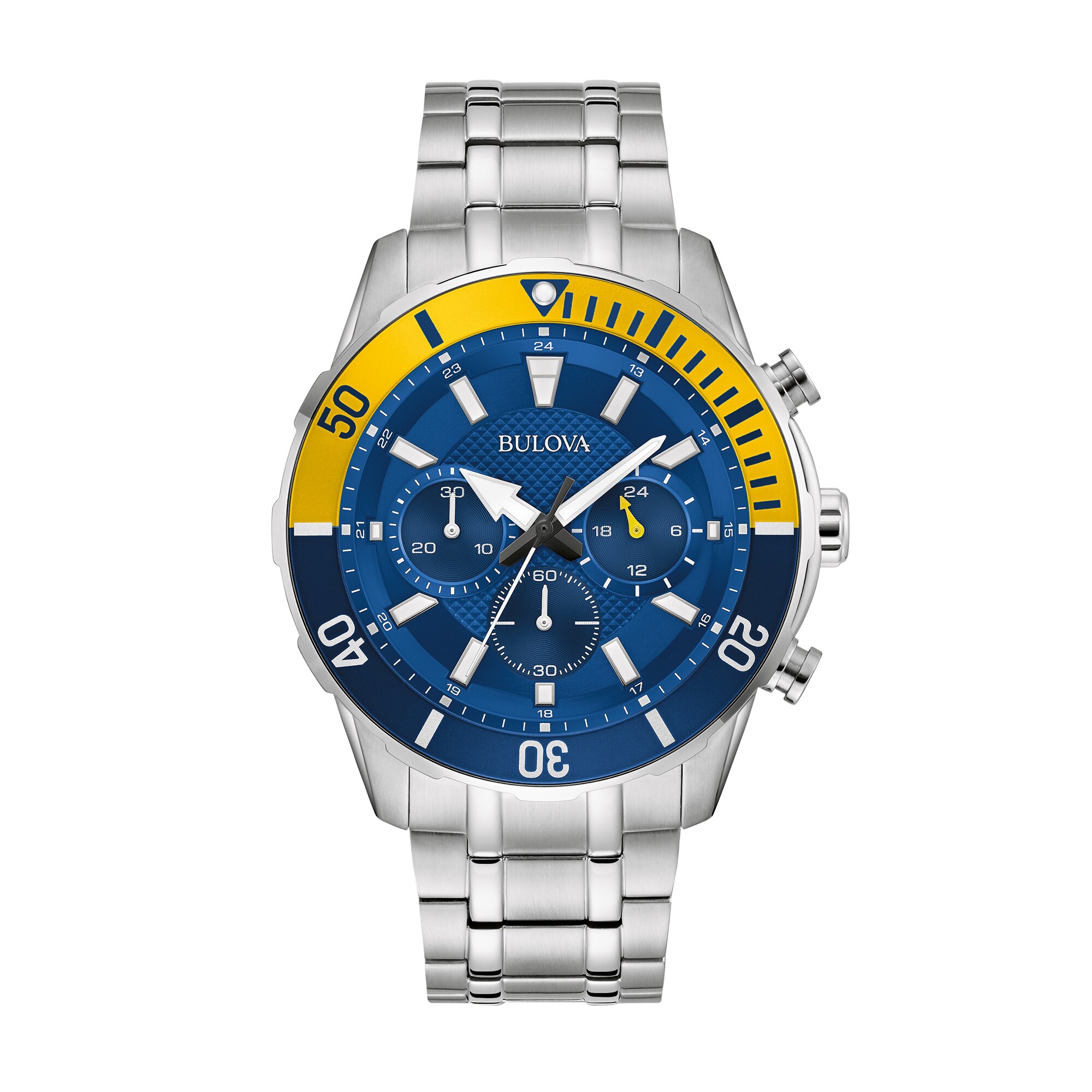 Men's Bulova Classic Chronograph Watch with Navy Blue Dial and