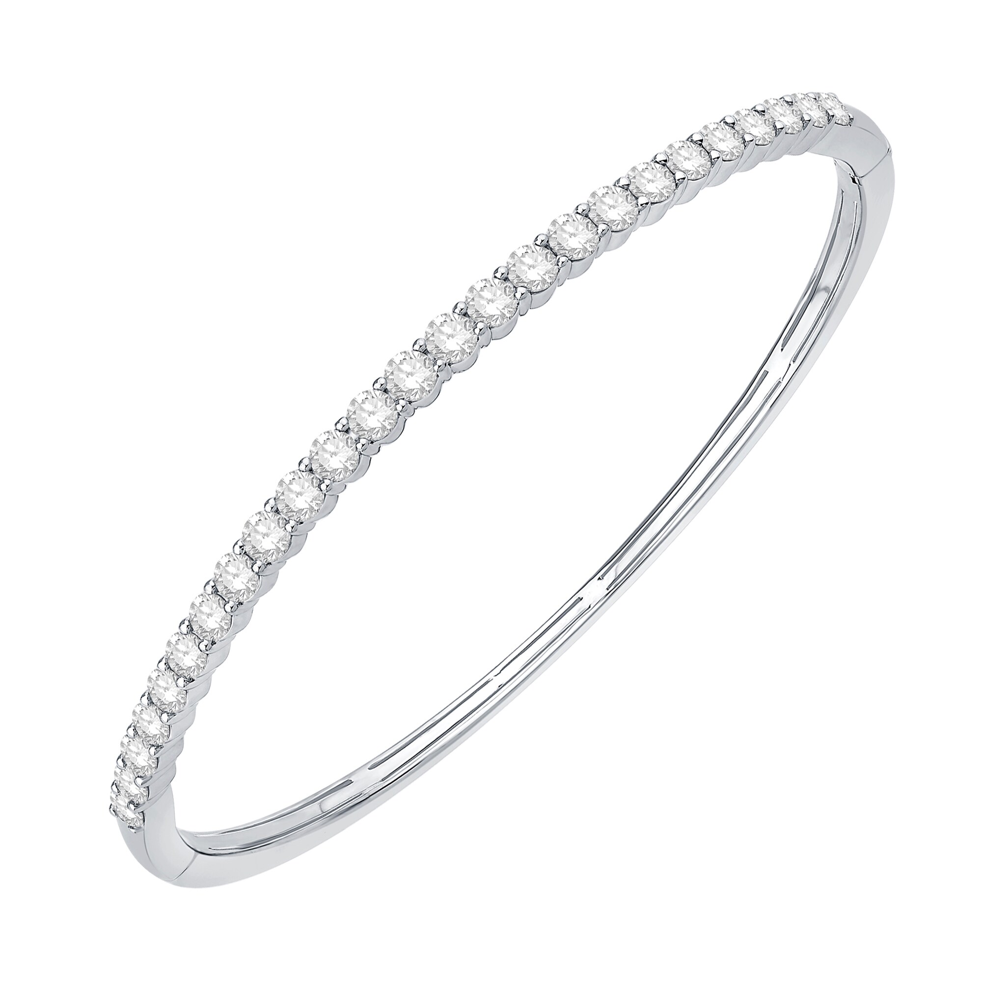 3 CT. T.W. Diamond Bangle in 14K White Gold - 8 3 CT. T.W. Diamond Bangle in 14K White Gold - 8