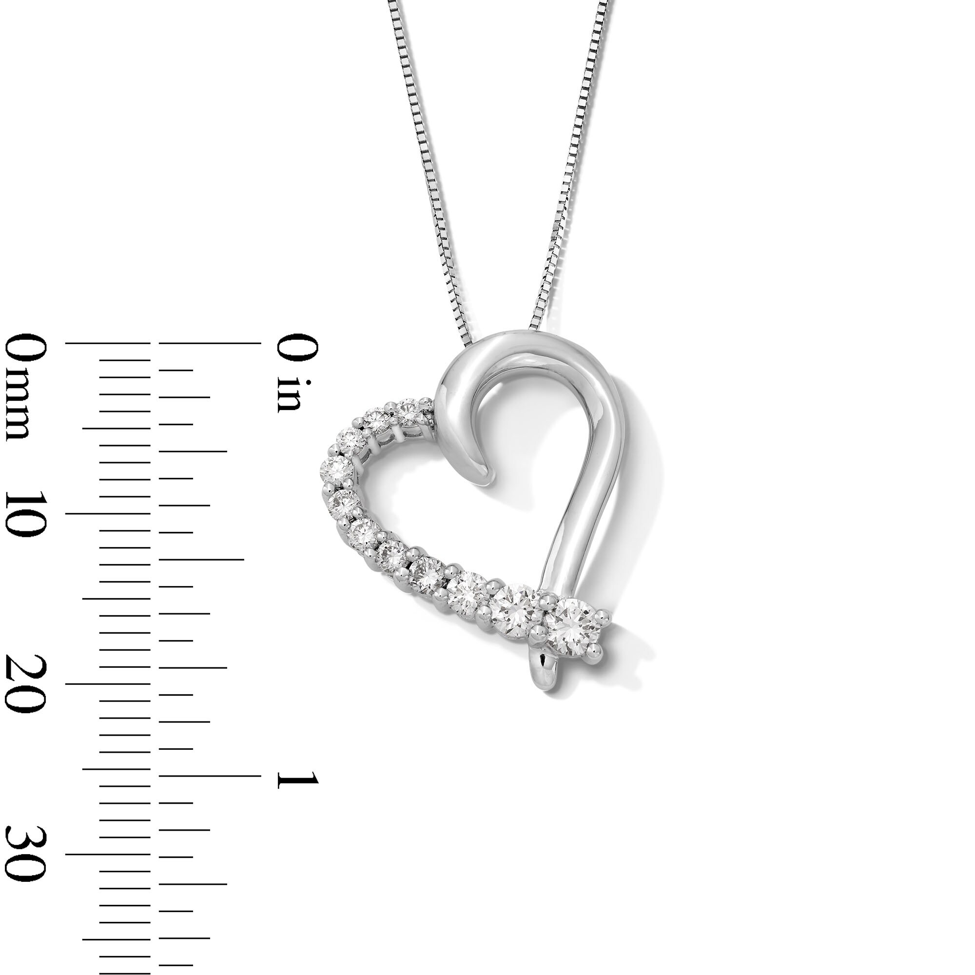 1/2 CT. T.W. Lab-Grown Diamond Tilted Crossover Heart Pendant in