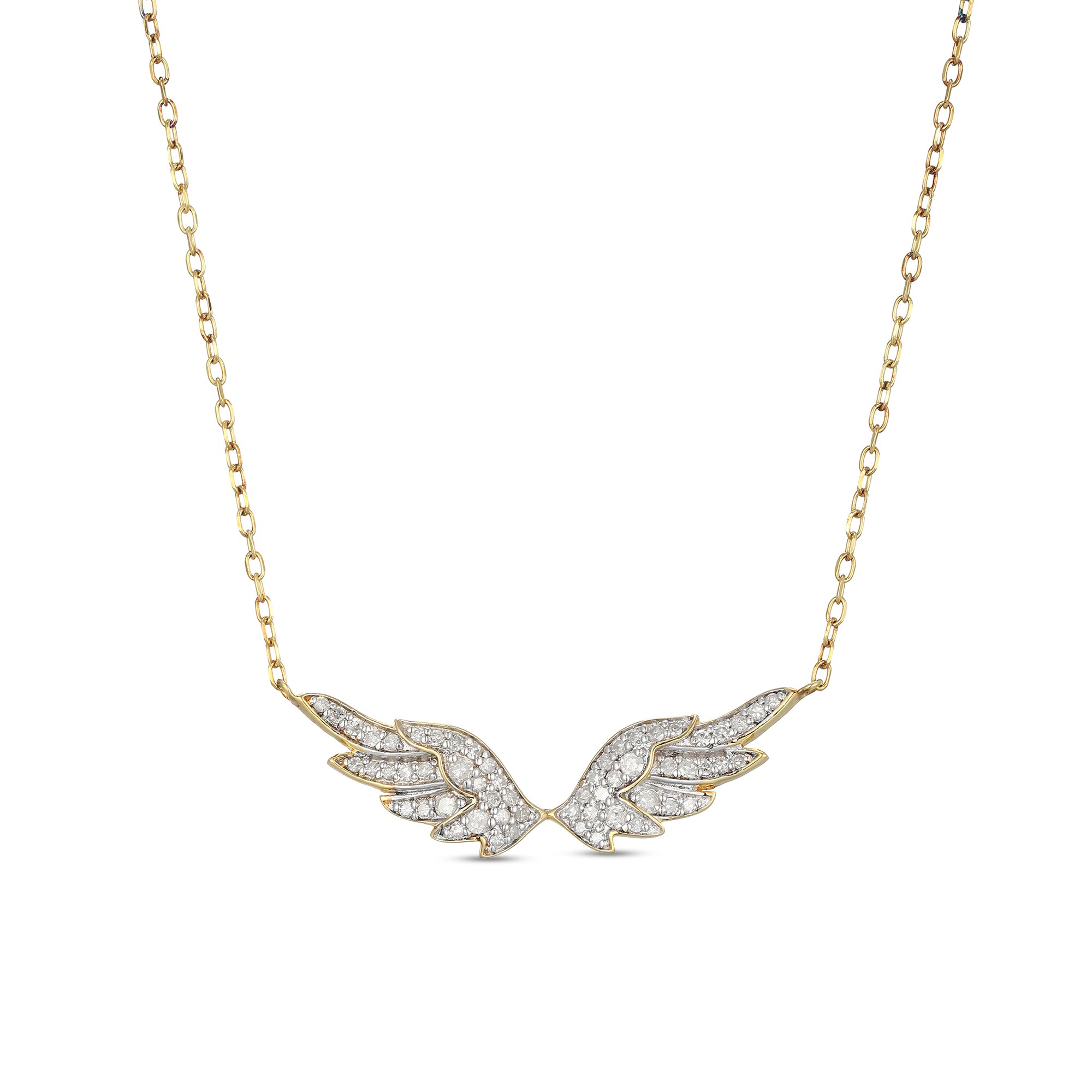 1/4 CT. T.W Diamond Angel Wings Necklace in Sterling Silver with