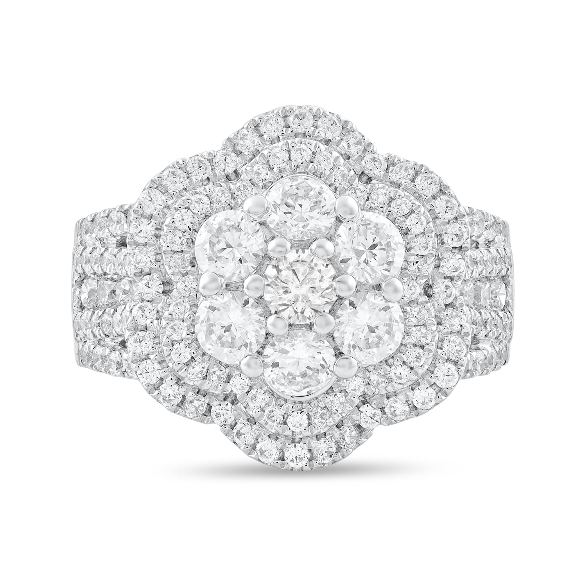 2-3/8 CT. T.W. Flower-Shaped Multi-Diamond Double Frame Multi-Row