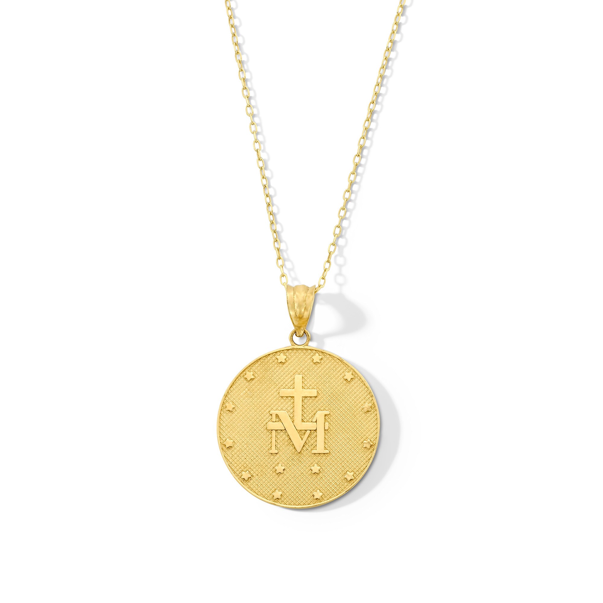 Virgin Mary Miraculous Medal Pendant in 10K Gold | Zales Outlet