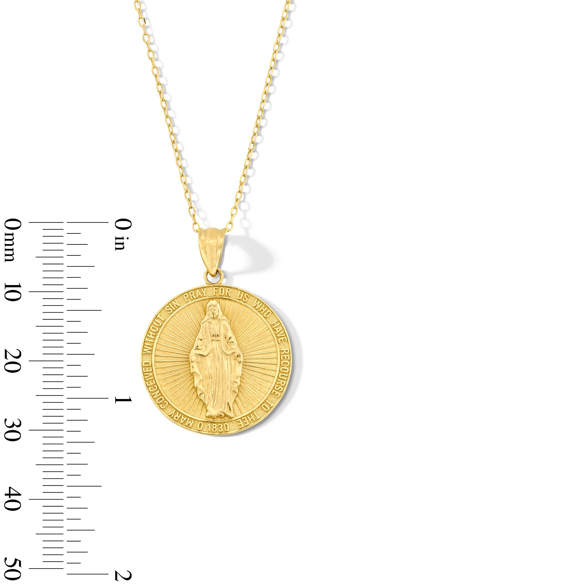 Virgin Mary Miraculous Medal Pendant in 10K Gold | Zales Outlet