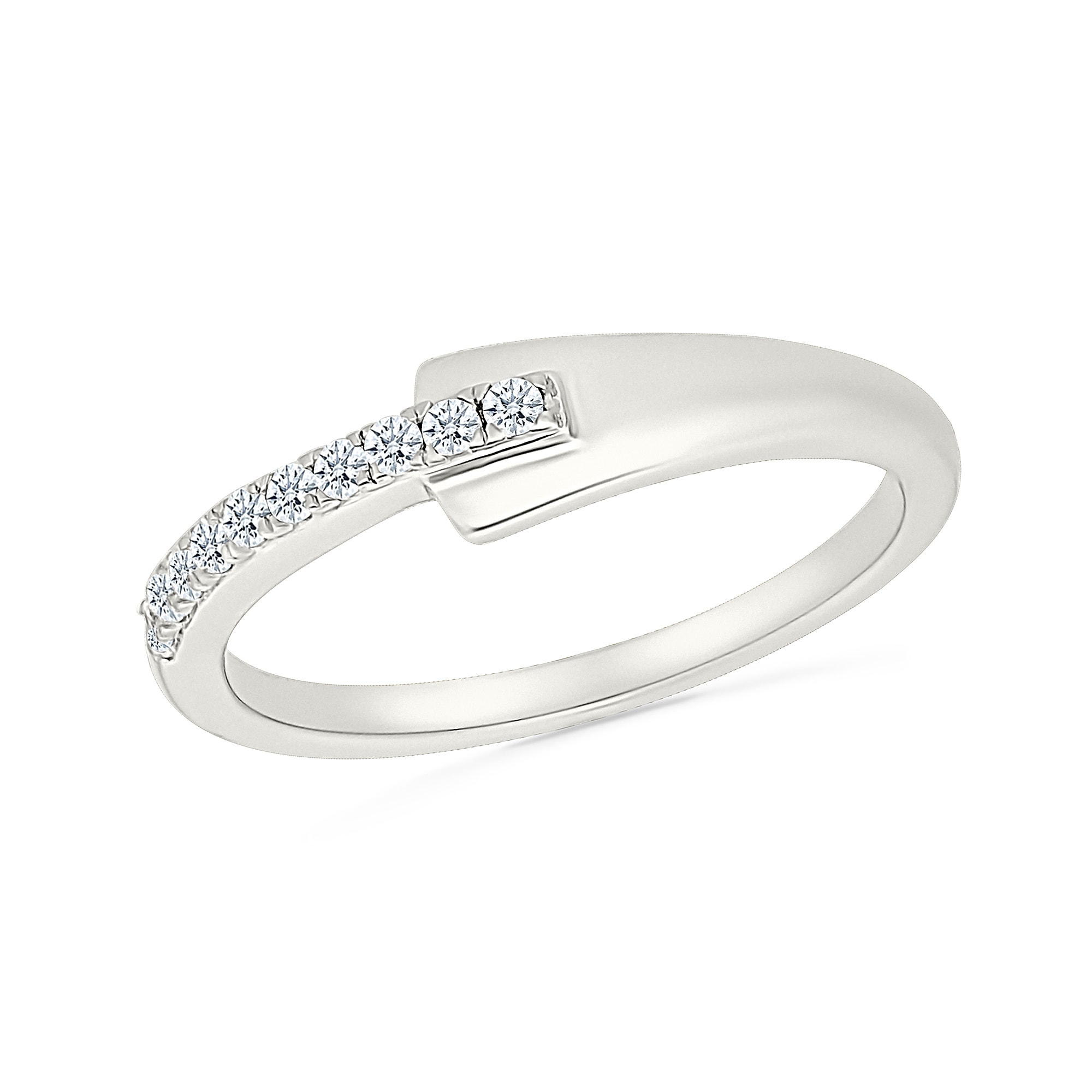 1/10 CT. T.W. Diamond Flared Ring in Sterling Silver | Zales