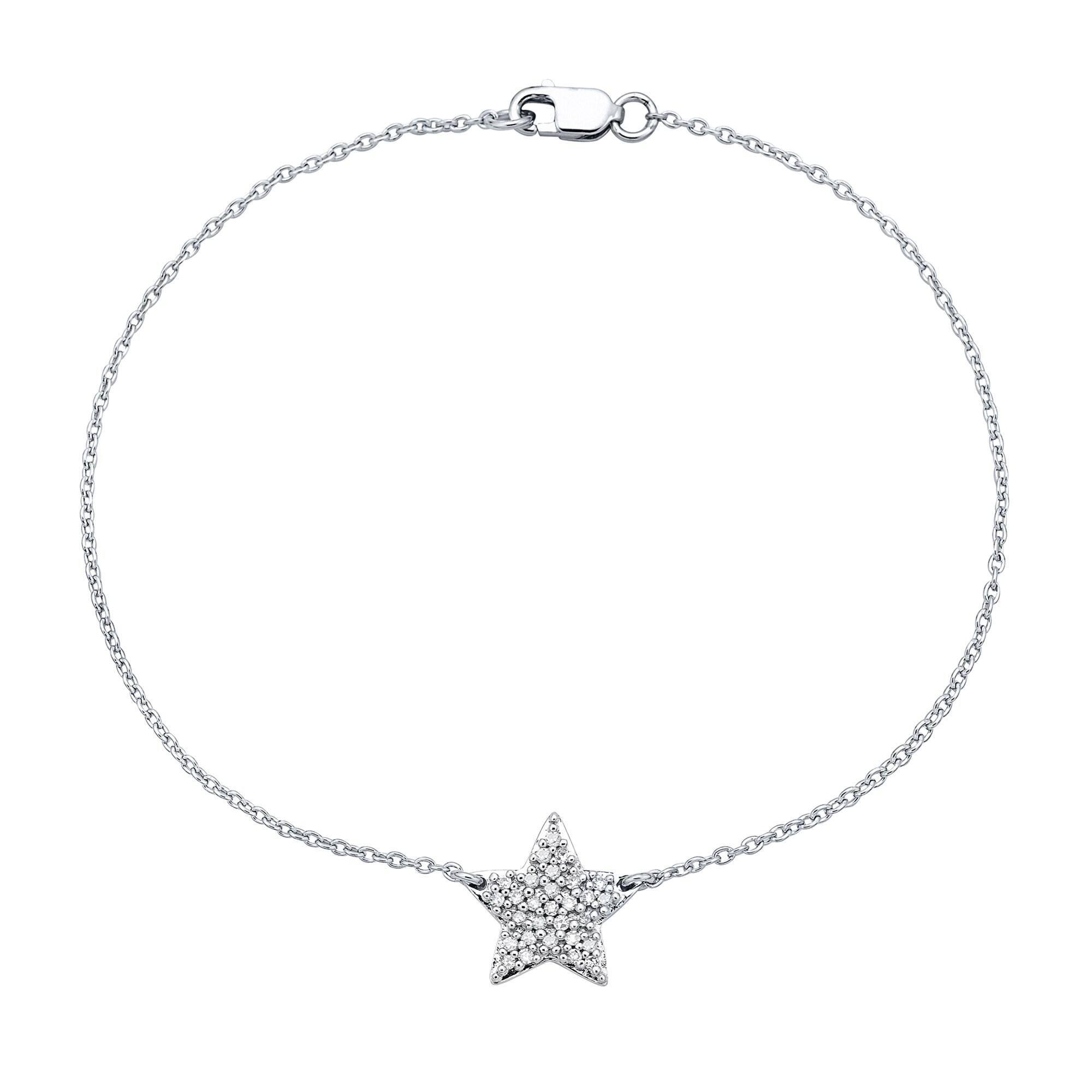 1/6 CT. T.W. Diamond Star Bracelet in Sterling Silver - 7.25