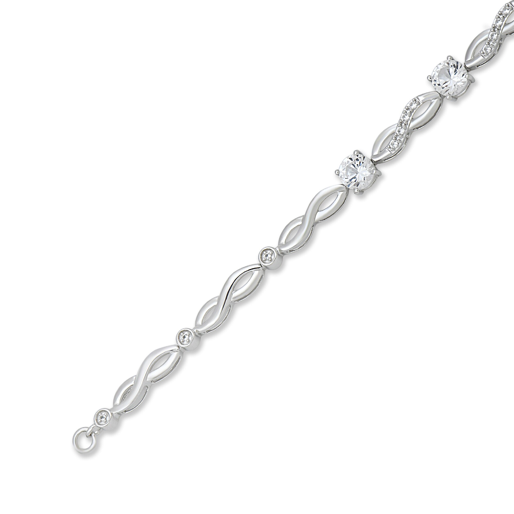 5.0mm White Lab-Created Sapphire Infinity Link Bracelet in