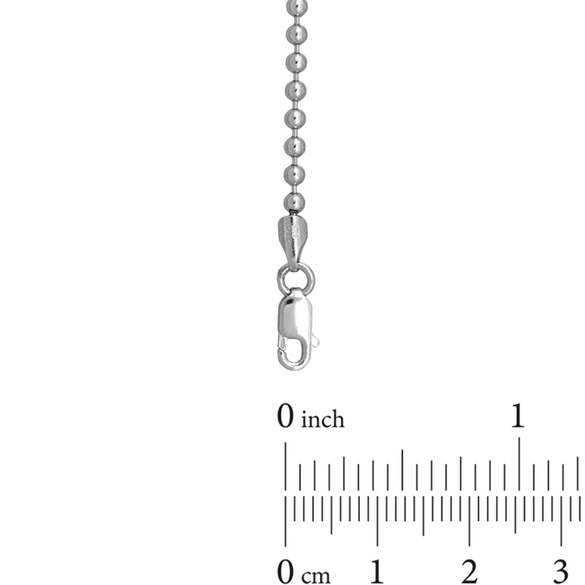 2.5mm Bead Chain Necklace in Solid Sterling Silver - 18&quot
