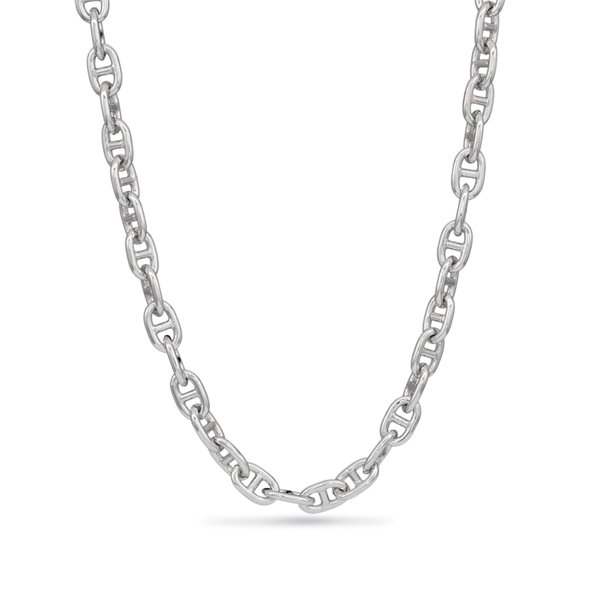 7.9mm Diamond-Cut Anchor Chain Necklace in Solid Sterling Silver